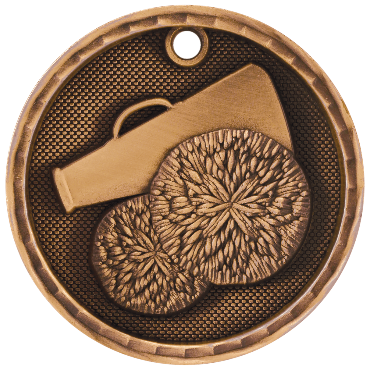 Antique Bronze 2" 3D Cheer Medal