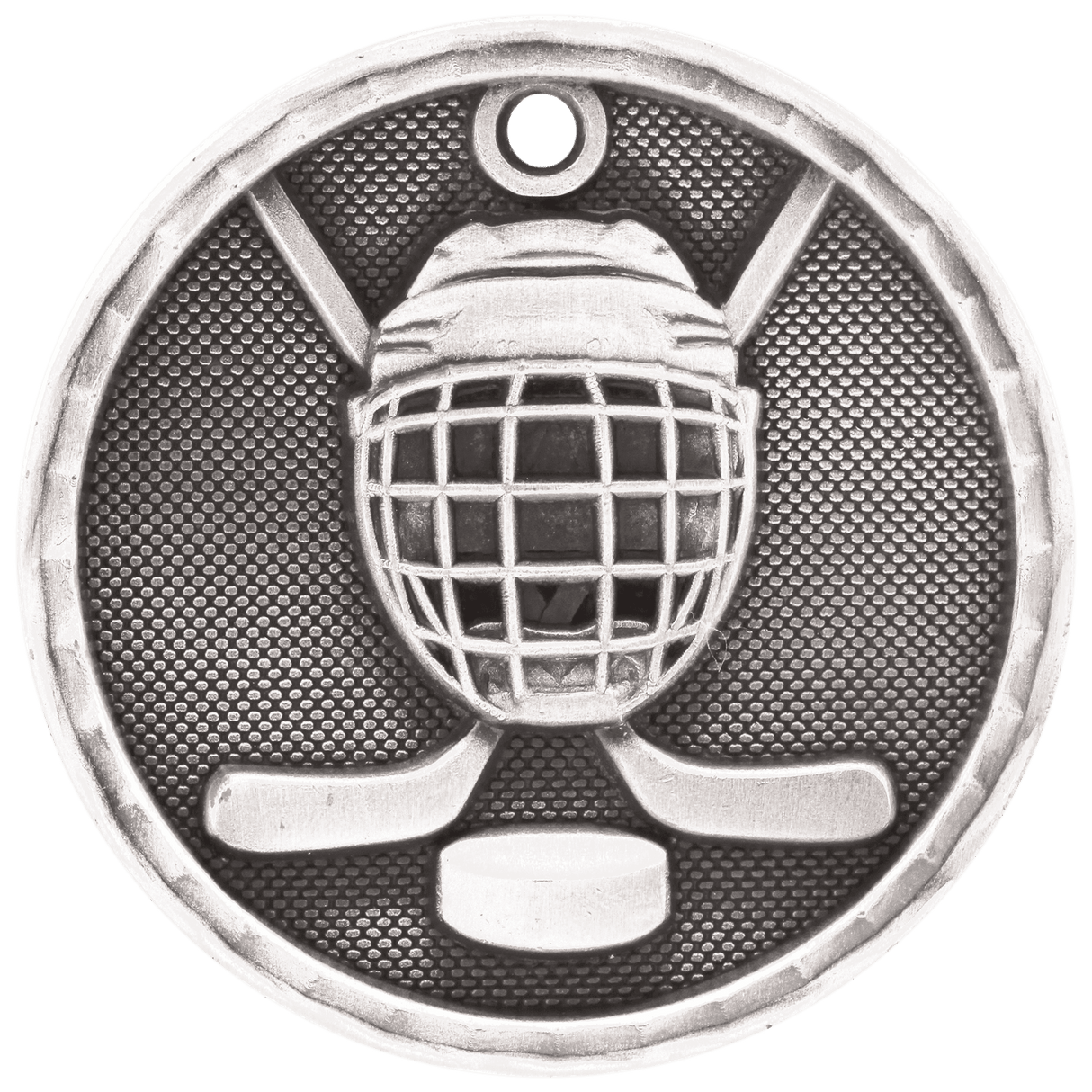 Antique Silver 2" 3D Hockey Medal