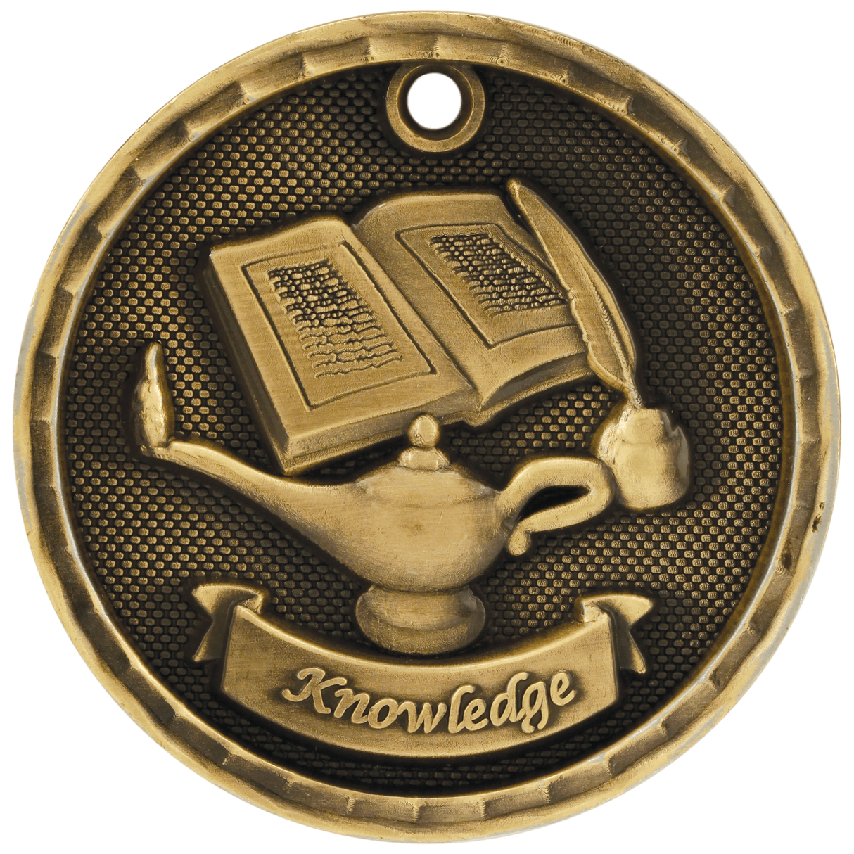 2" 3D Lamp of Knowledge Medal