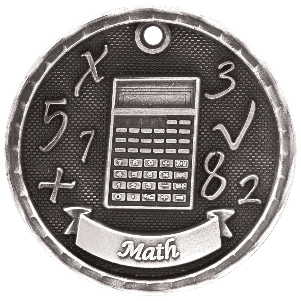 Antique Silver 2" 3D Math Medal