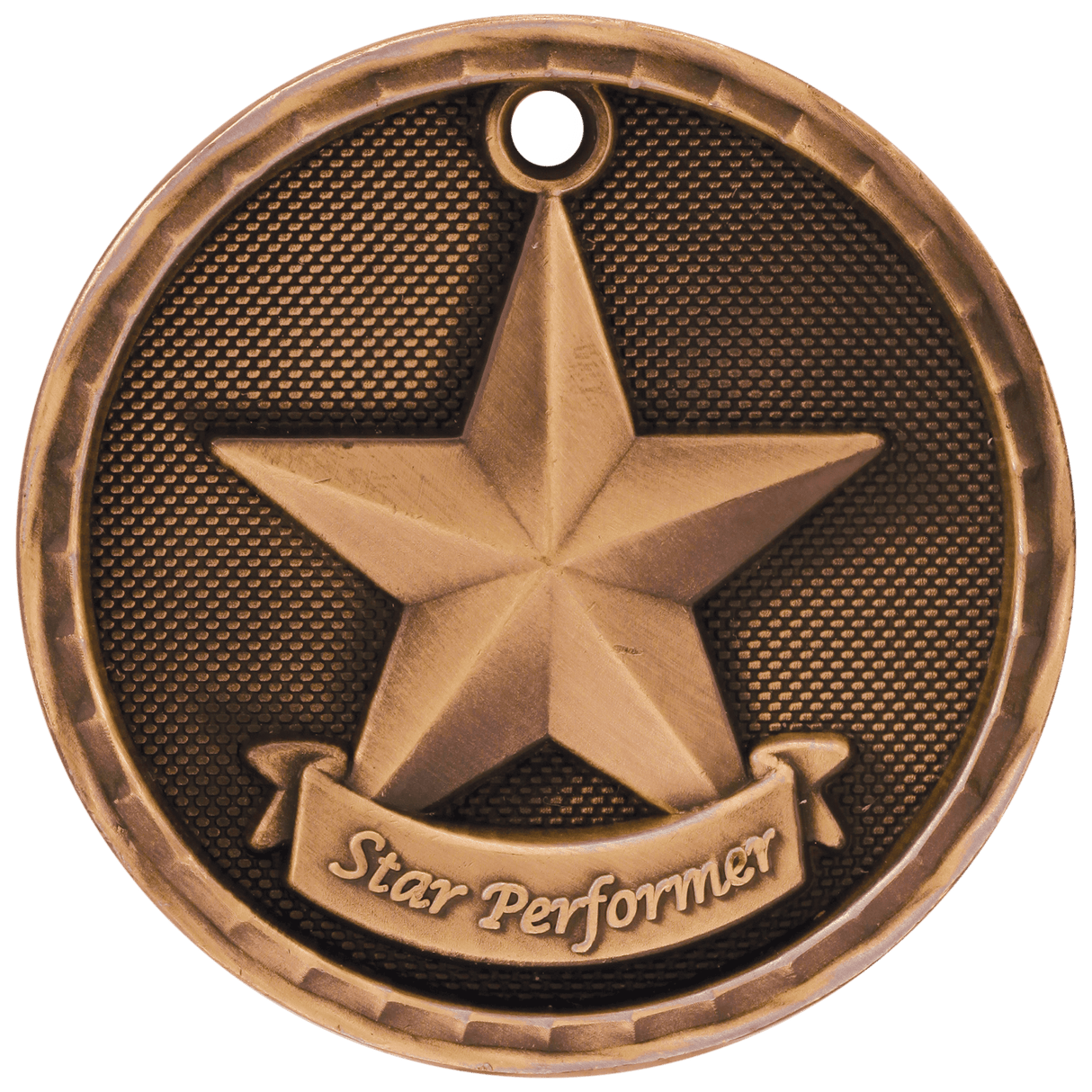 2" 3D Star Performer Medal