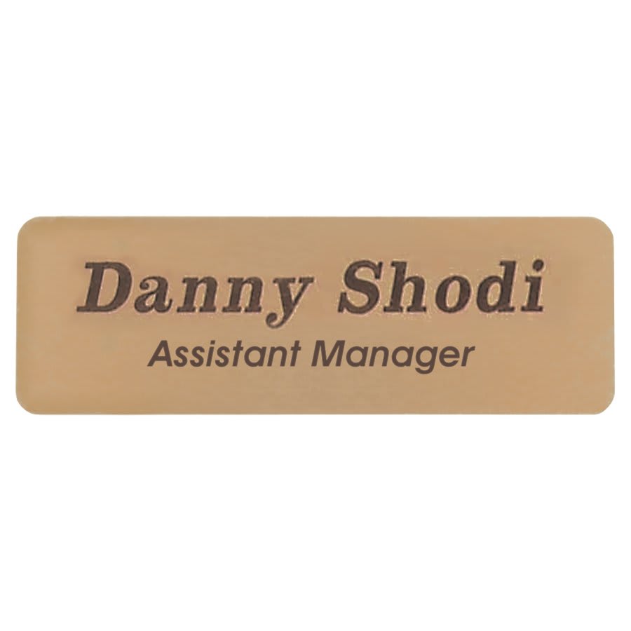2 3/4" x 7/8" Gold Brass Name Badge Plate