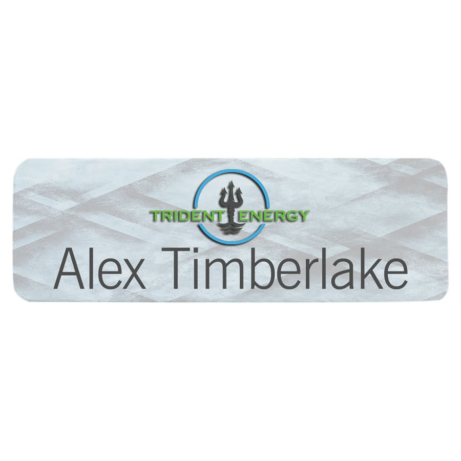 2 3/4" x 7/8" White Dynasub Aluminum Name Badge Plate