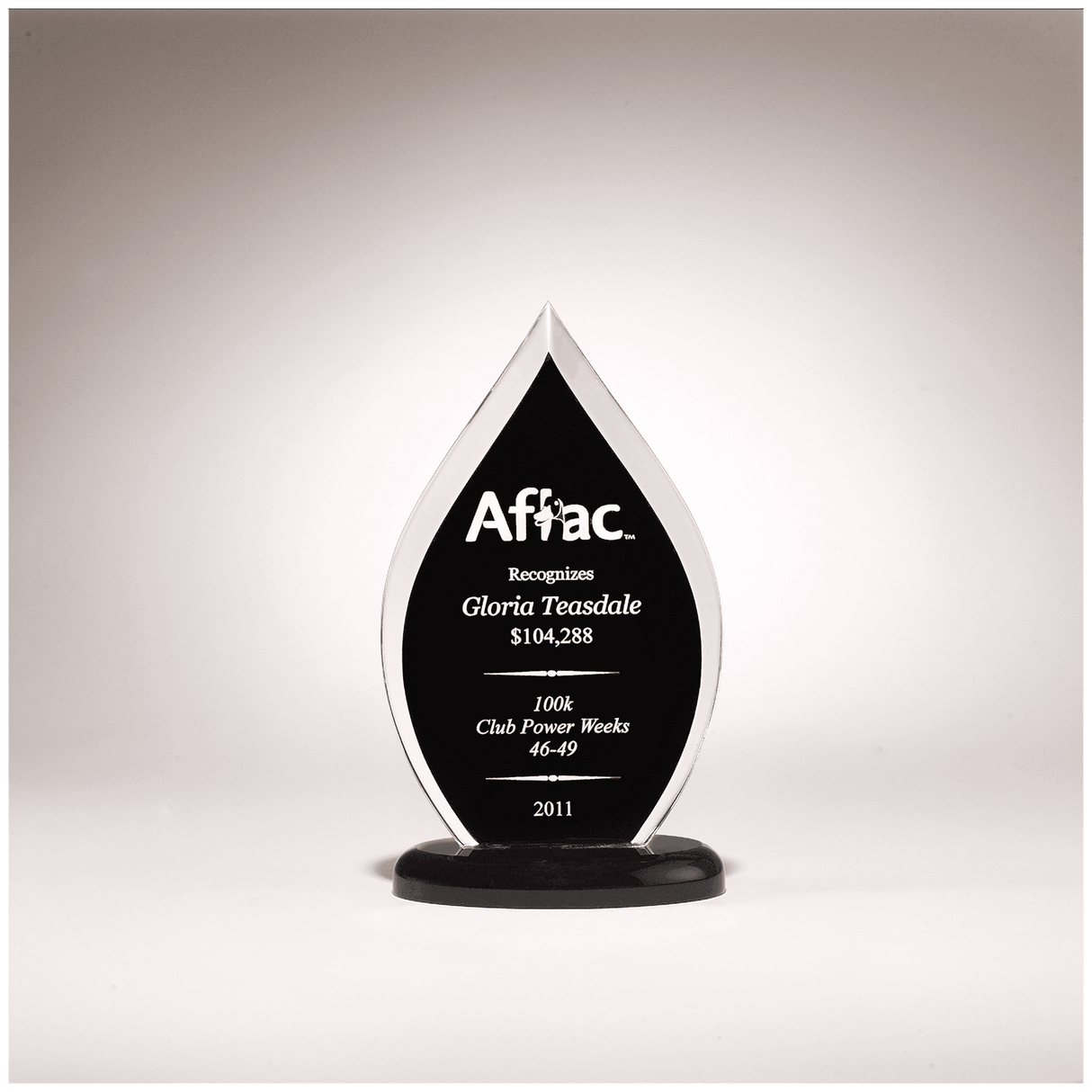 4 1/2" x 7 3/4" Flame Series Clear Acrylic with Black Silk Screened Back