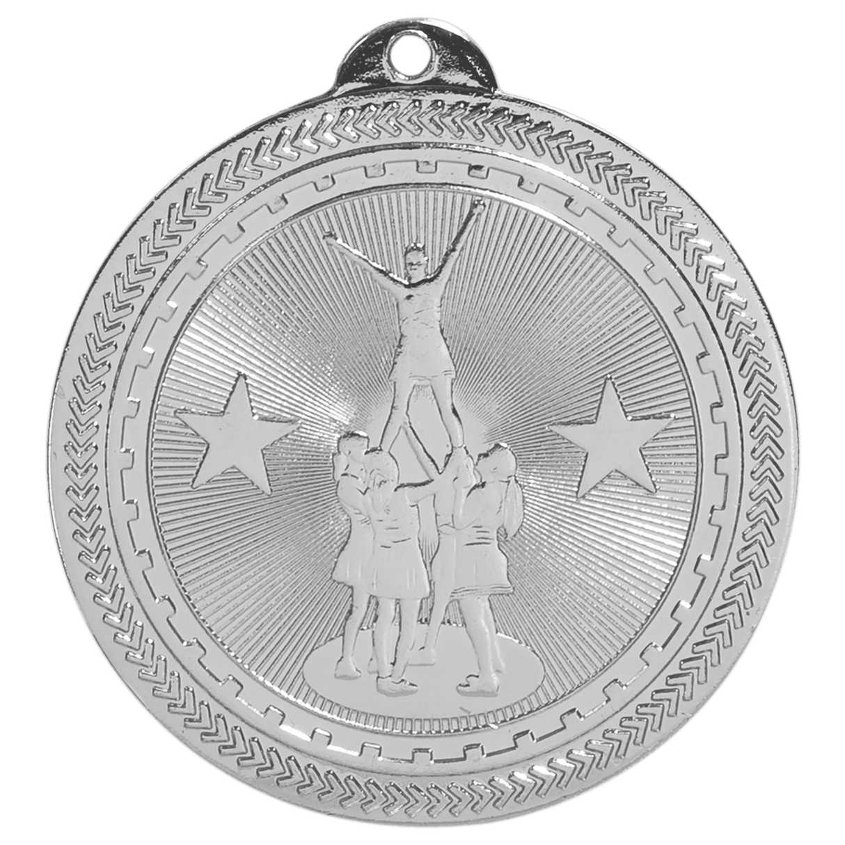 Bright Silver 2" Competitive Cheer Laserable BriteLazer Medal