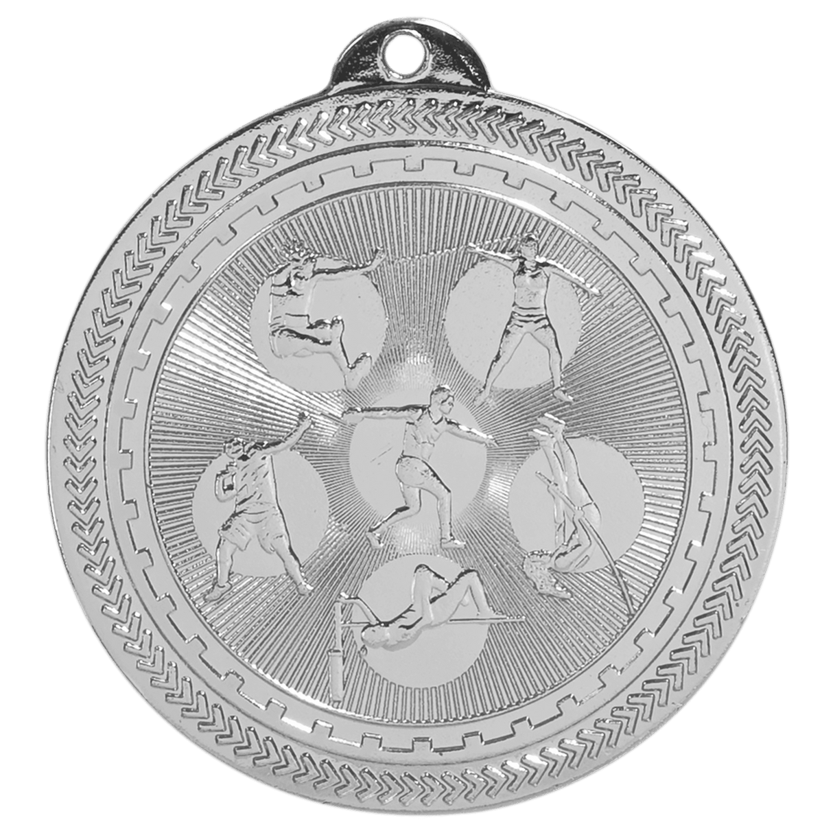 Bright Silver 2" Field Events Laserable BriteLazer Medal