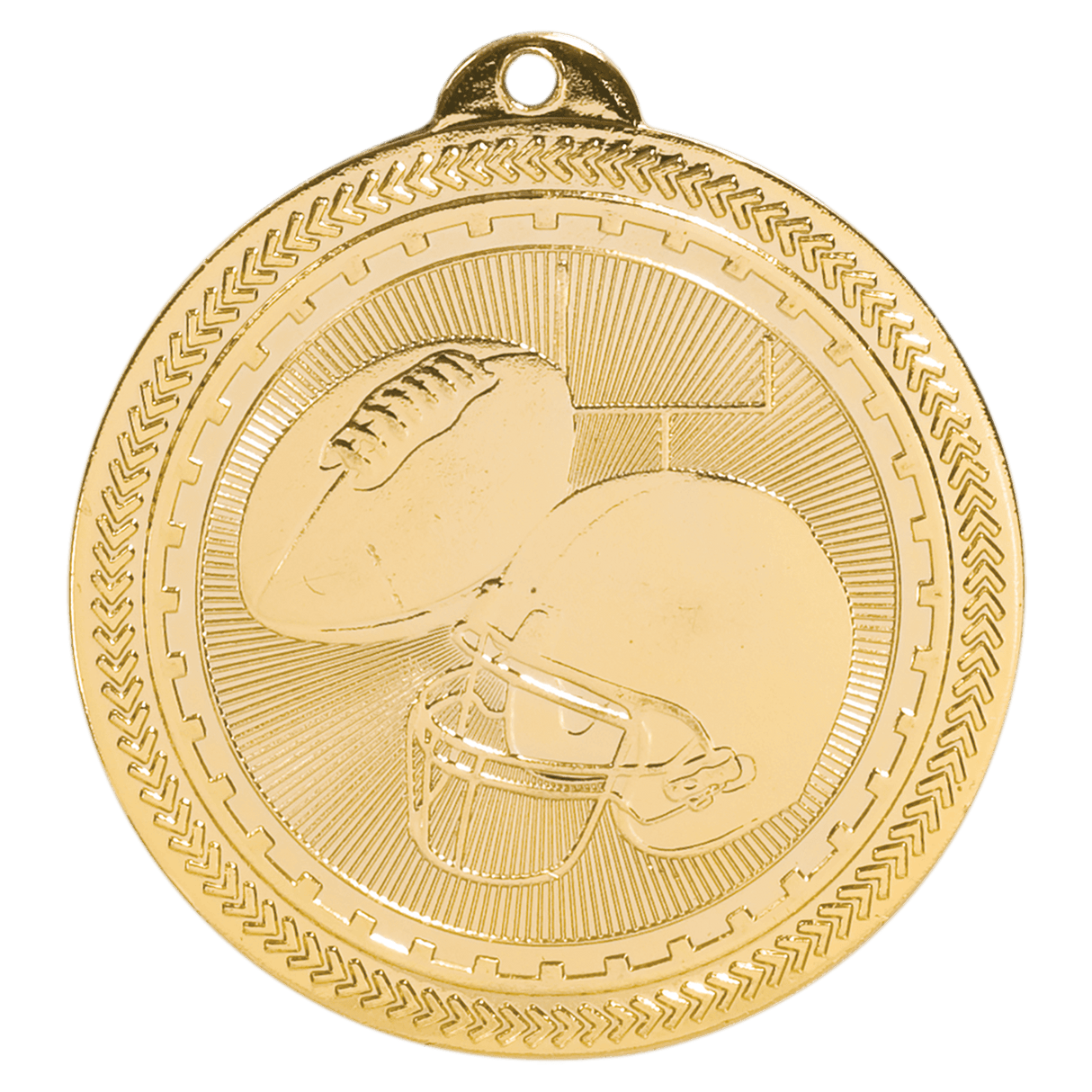 Bright Gold 2" Football Laserable BriteLazer Medal