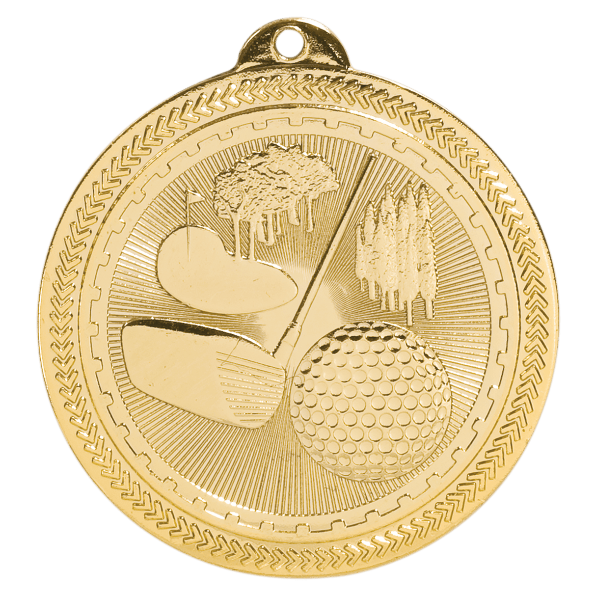 Bright Gold 2" Golf Laserable BriteLazer Medal