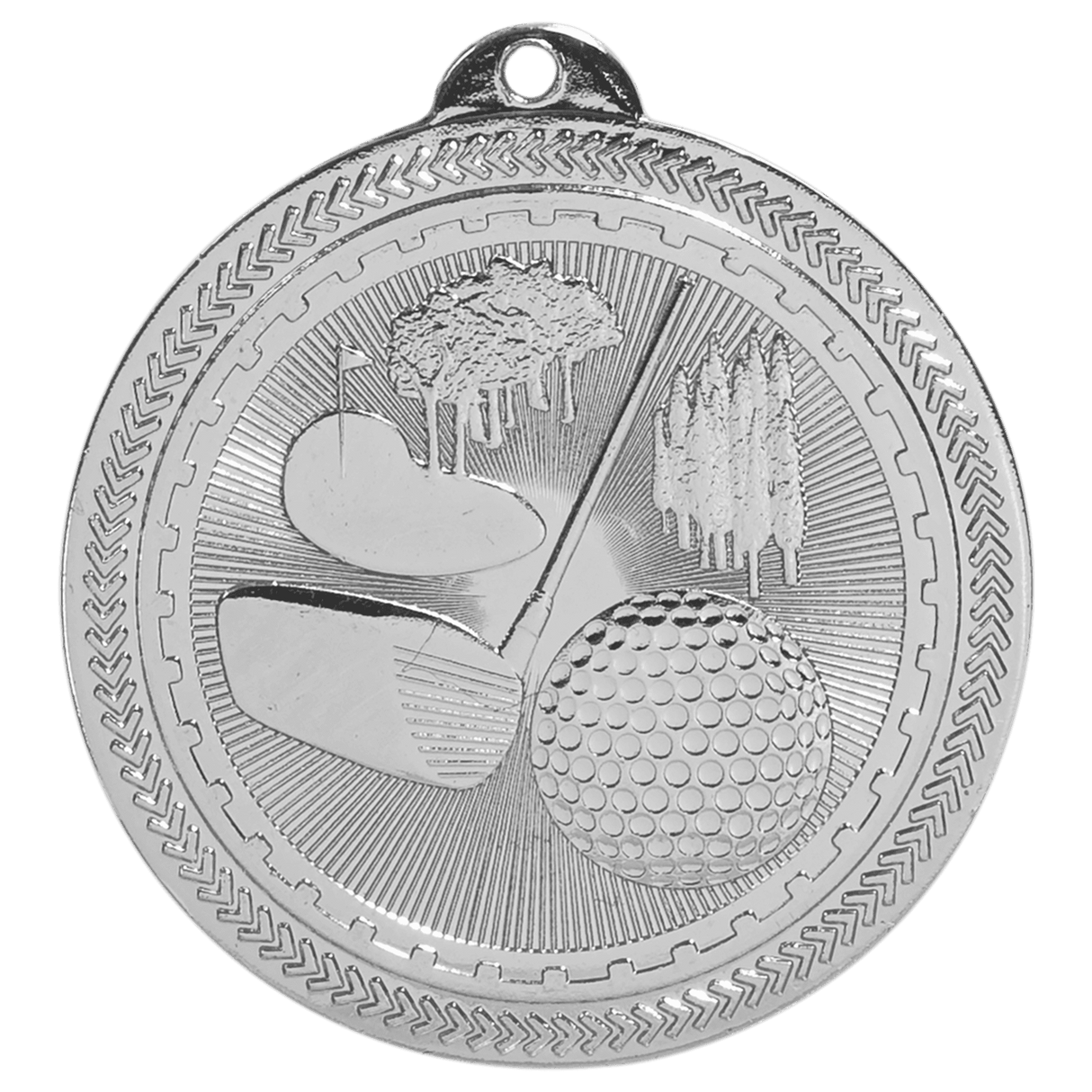Bright Silver 2" Golf Laserable BriteLazer Medal