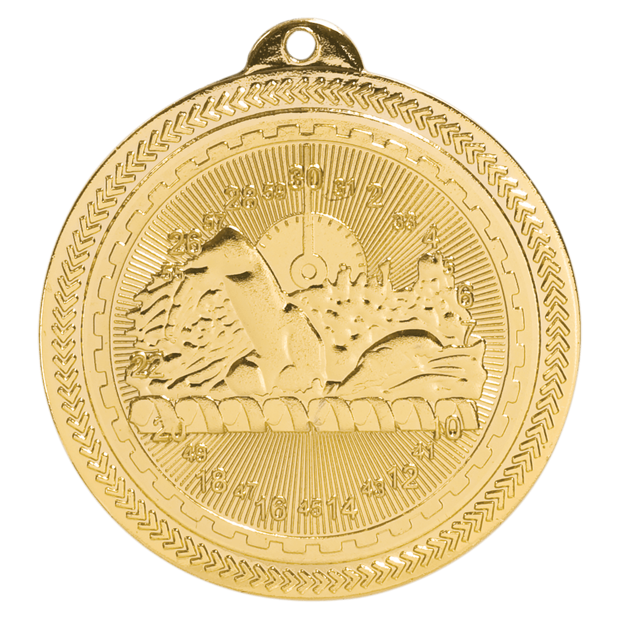 2" Swimming Laserable BriteLazer Medal
