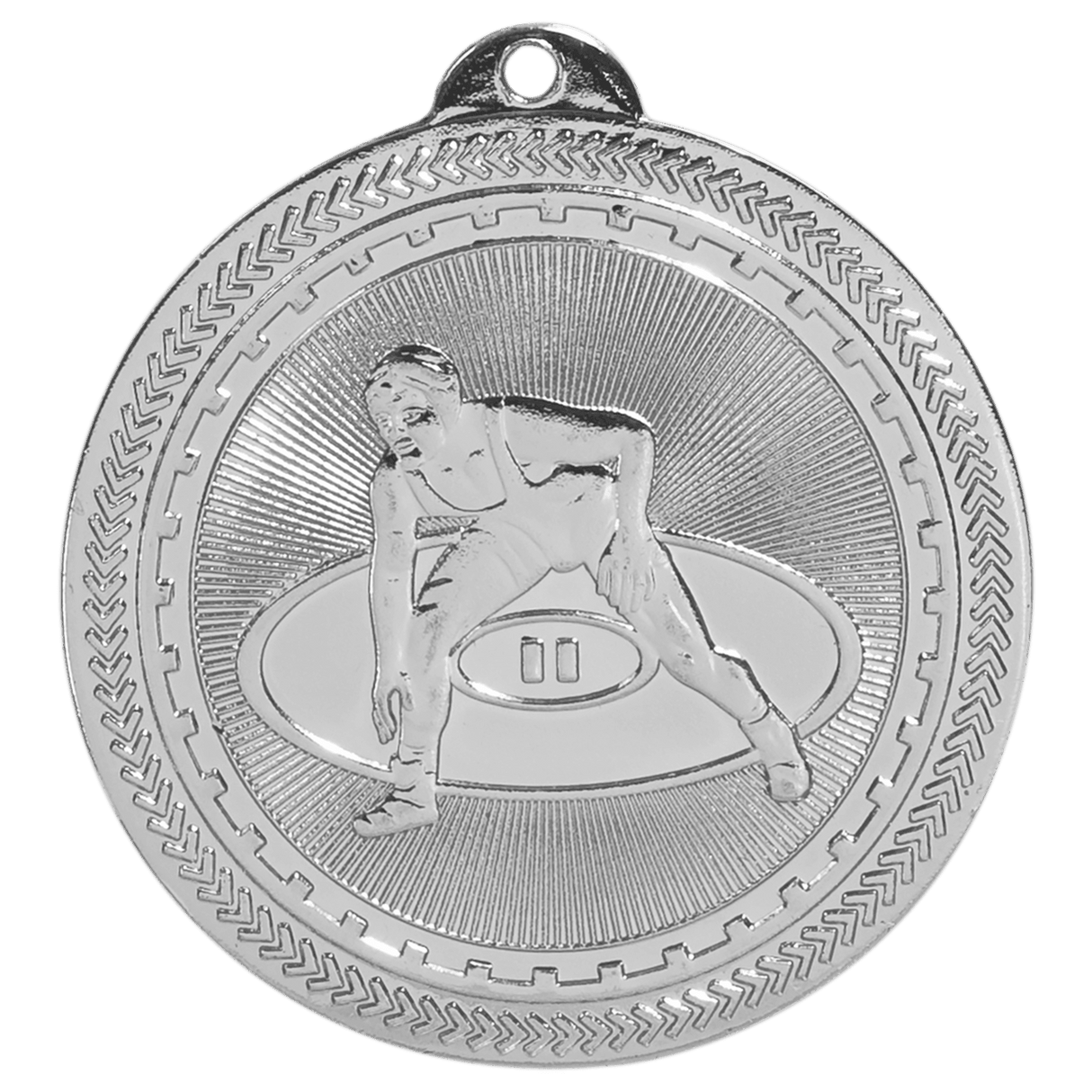 Bright Silver 2" Wrestling Laserable BriteLazer Medal