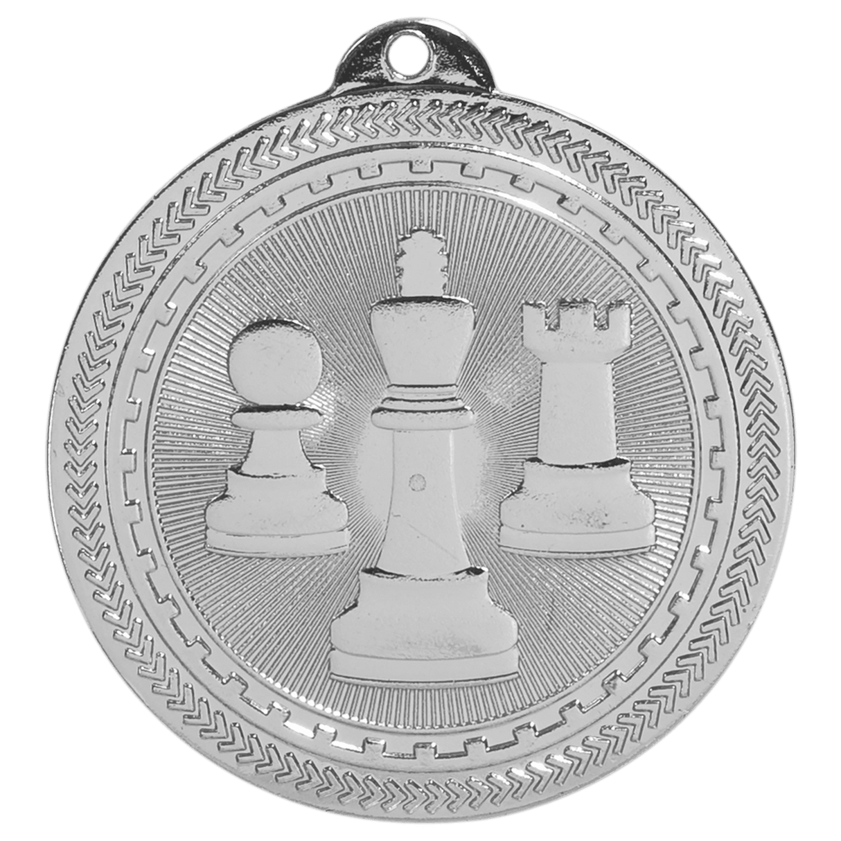 Bright Silver 2" Chess Laserable BriteLazer Medal