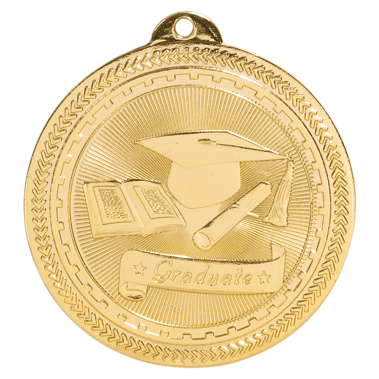 Bright Gold 2" Graduate Laserable BriteLazer Medal