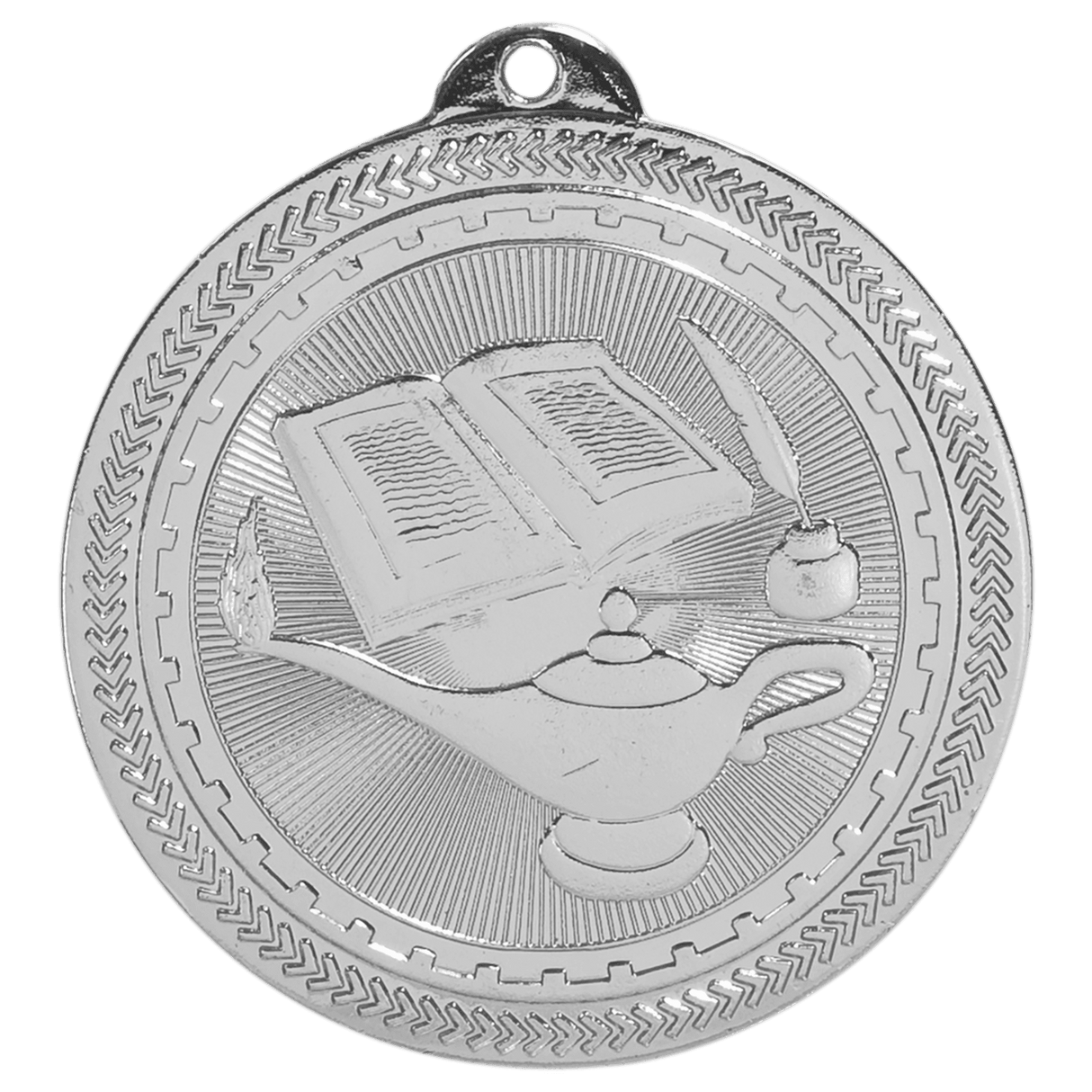 2" Lamp of Knowledge Laserable BriteLazer Medal
