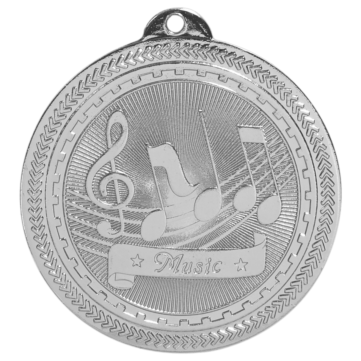 Bright Silver 2" Music Laserable BriteLazer Medal