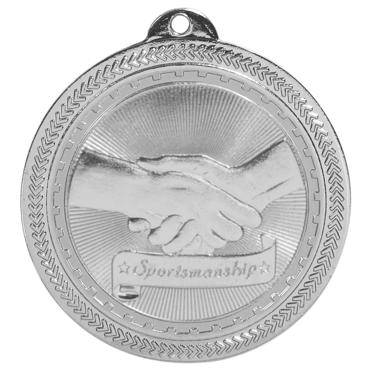 Bright Silver 2" Sportsmanship Laserable BriteLazer Medal