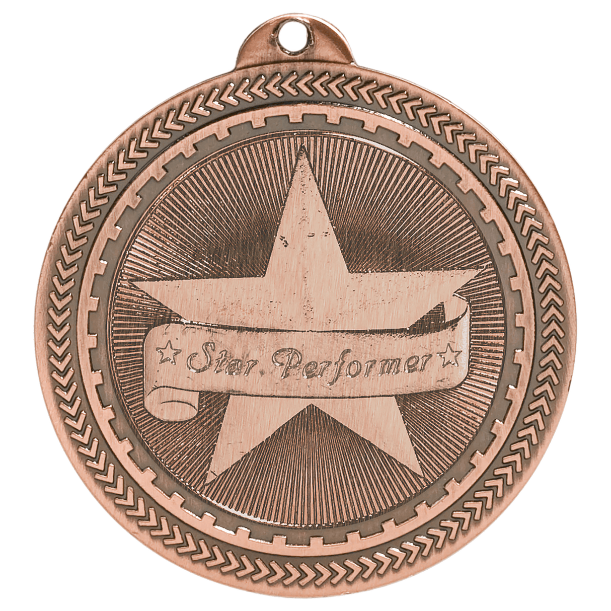 Antique Bronze 2" Star Performer Laserable BriteLazer Medal