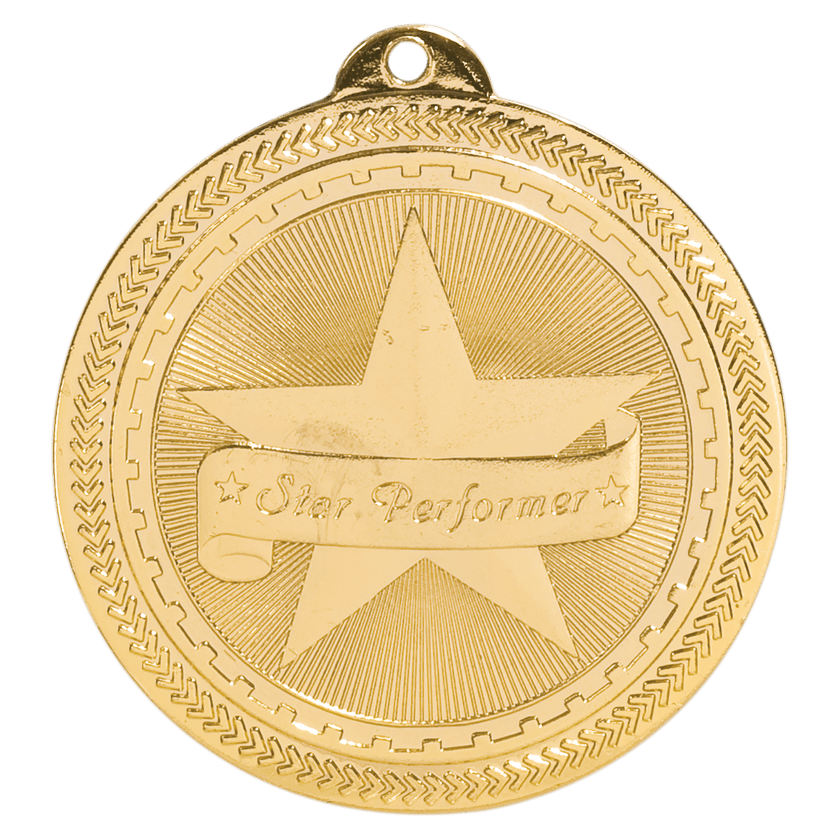 Bright 2" Star Performer Laserable BriteLazer Medal