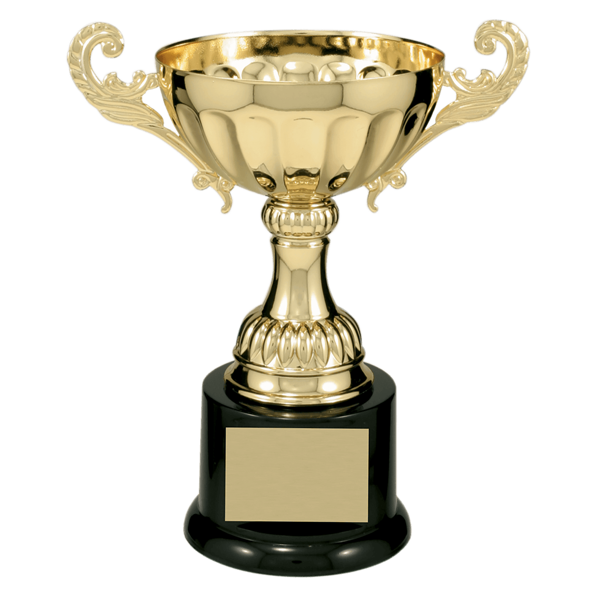 7 1/2" Completed Metal Cup Trophy on Plastic Base