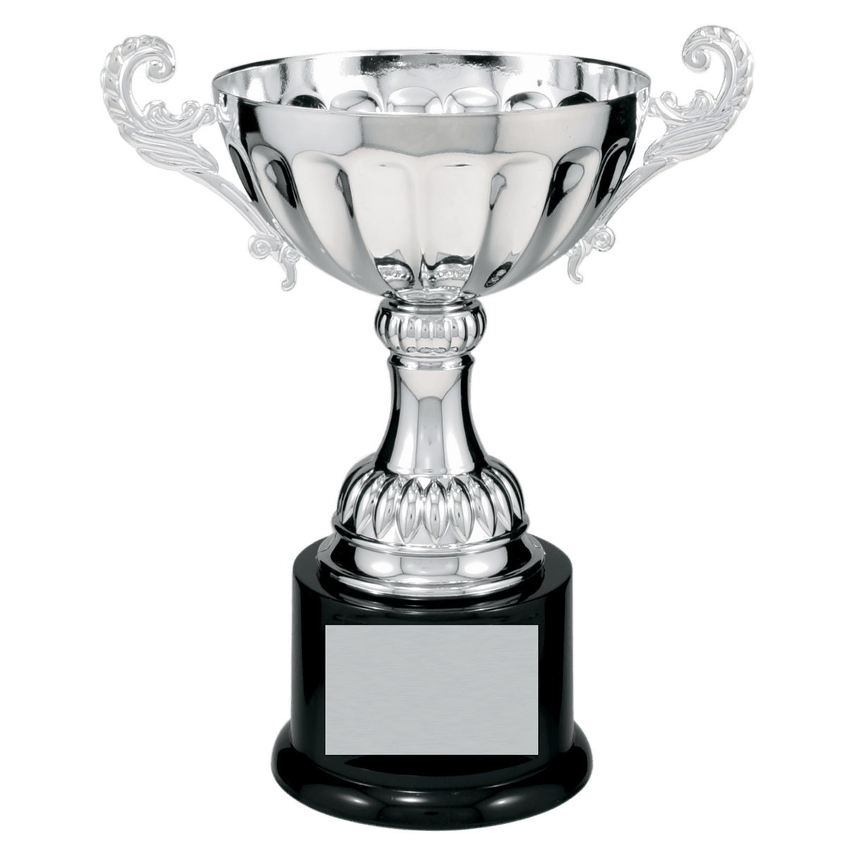 8 1/2" Completed Metal Cup Trophy on Plastic Base
