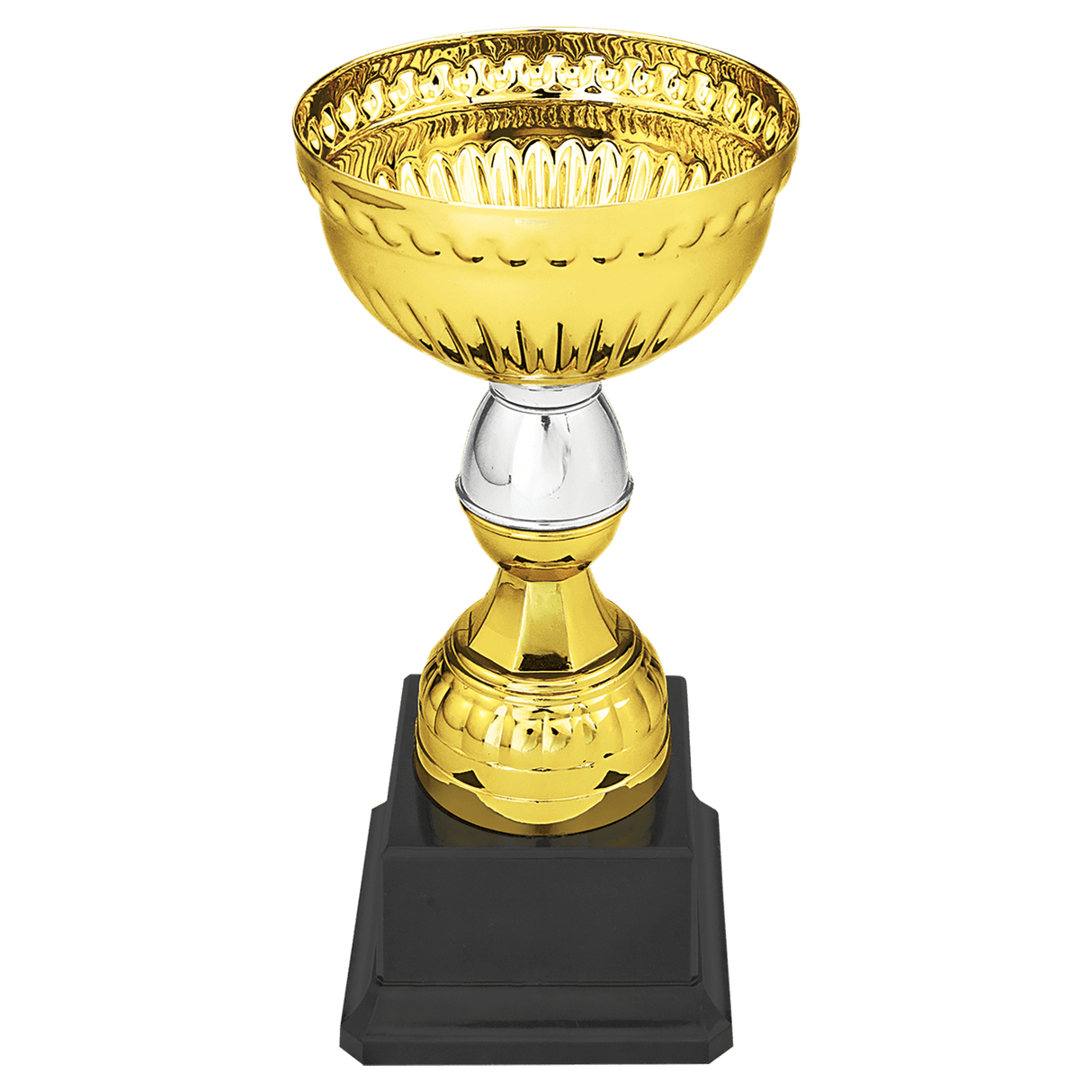 7" Gold & Silver Metal Cup with Plastic Stem and Base