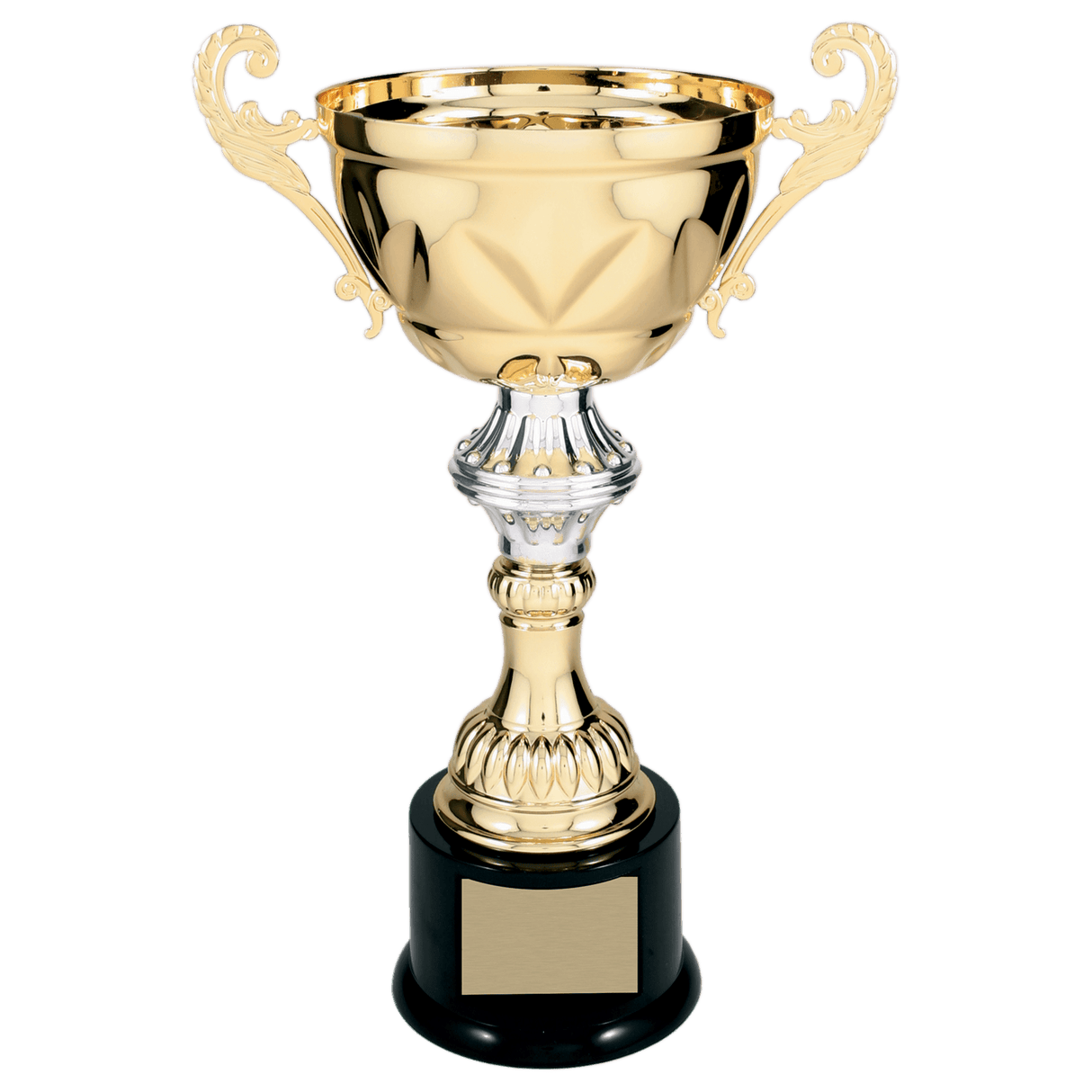 13" Completed Metal Cup Trophy on Plastic Base