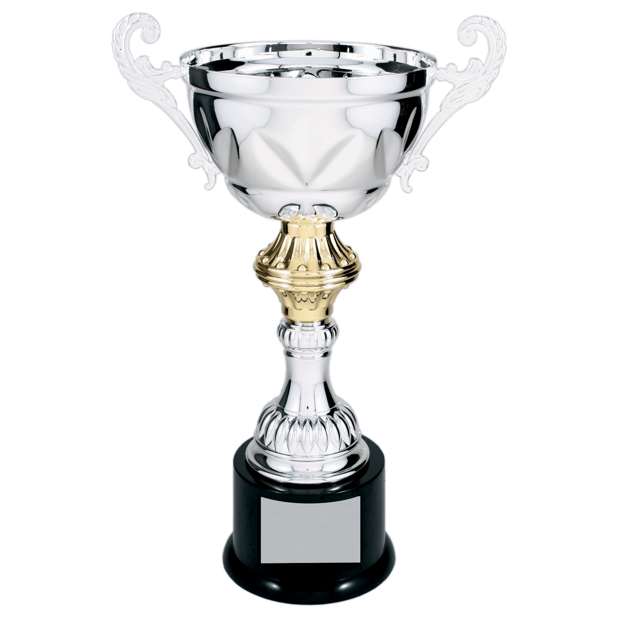 13" Completed Metal Cup Trophy on Plastic Base