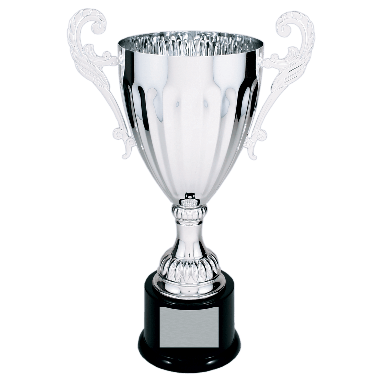 12" Completed Metal Cup Trophy on Plastic Base