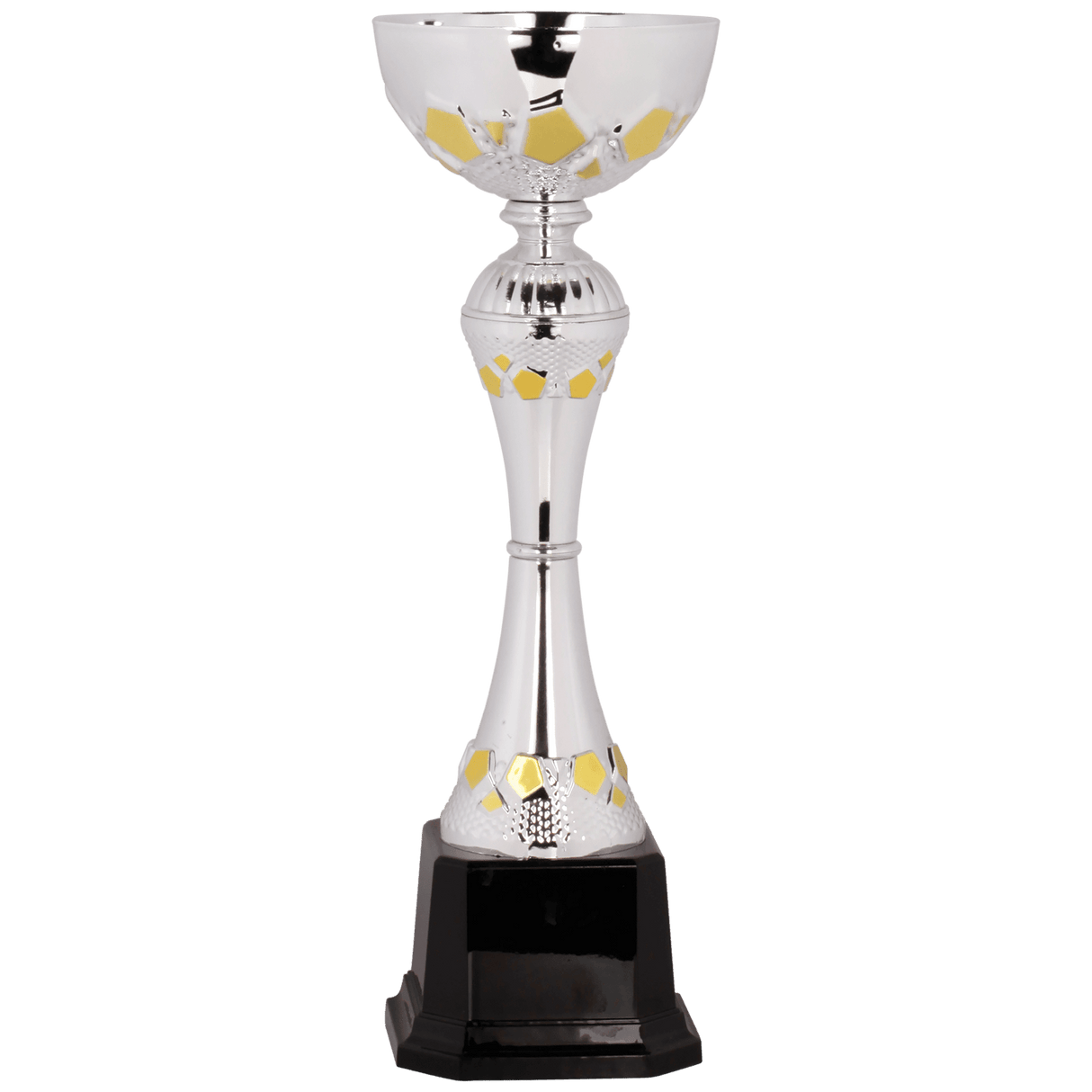 10 3/4" Completed Metal Cup Trophy on Plastic Base