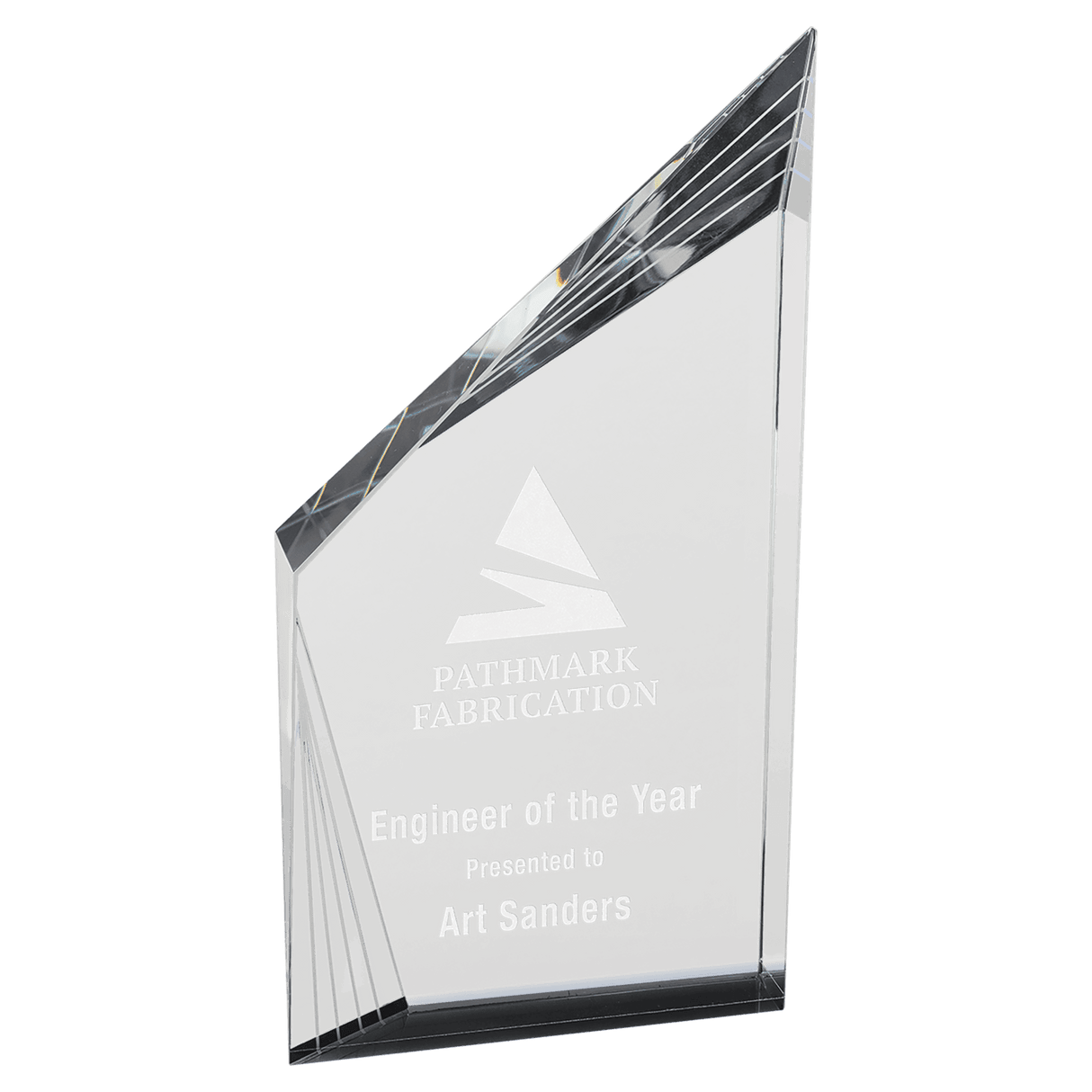 9" Crystal Beveled Peak with Black Bottom