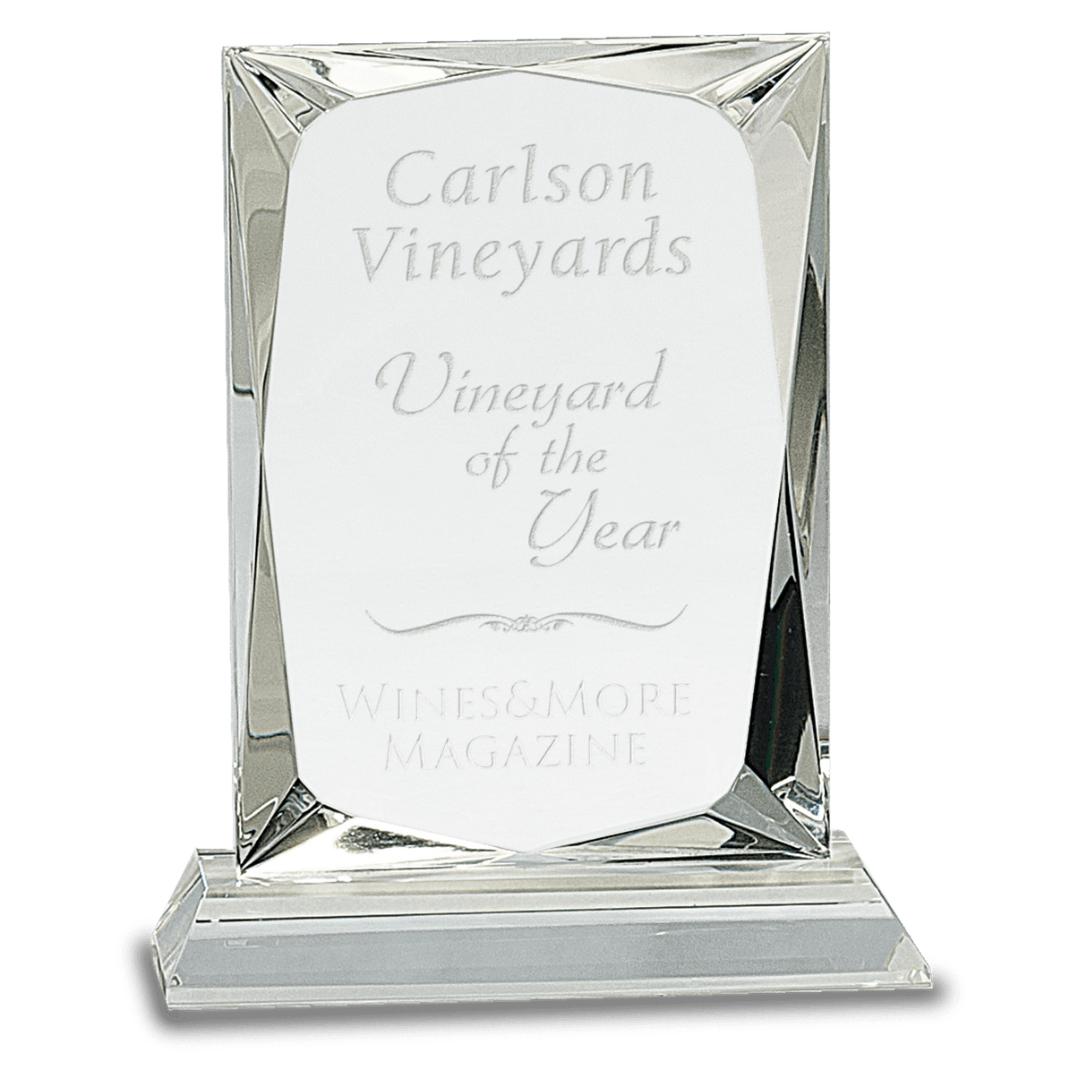 6 1/4" Crystal Rectangle on Clear Base