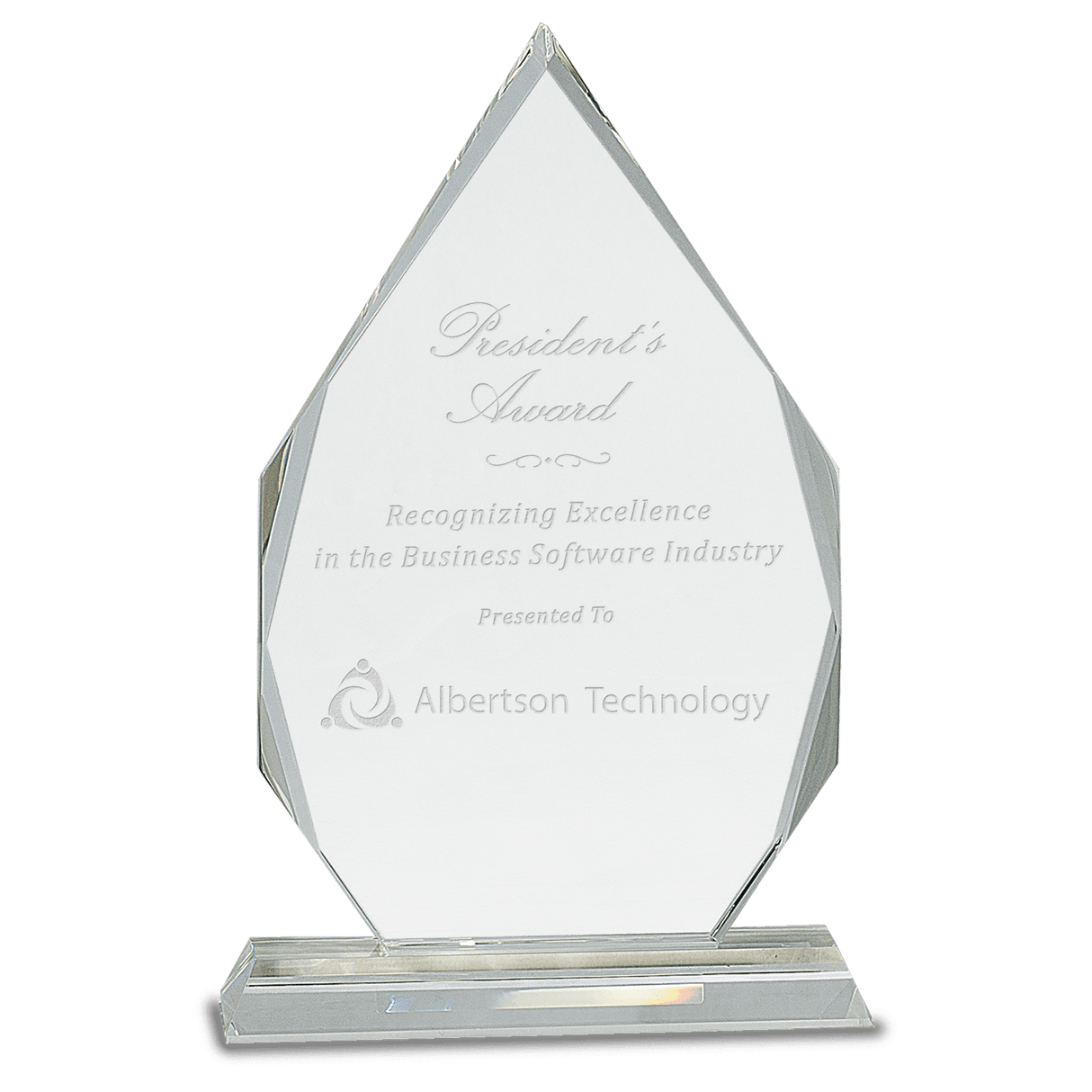 10 1/2" Crystal Diamond on Clear Pedestal Base