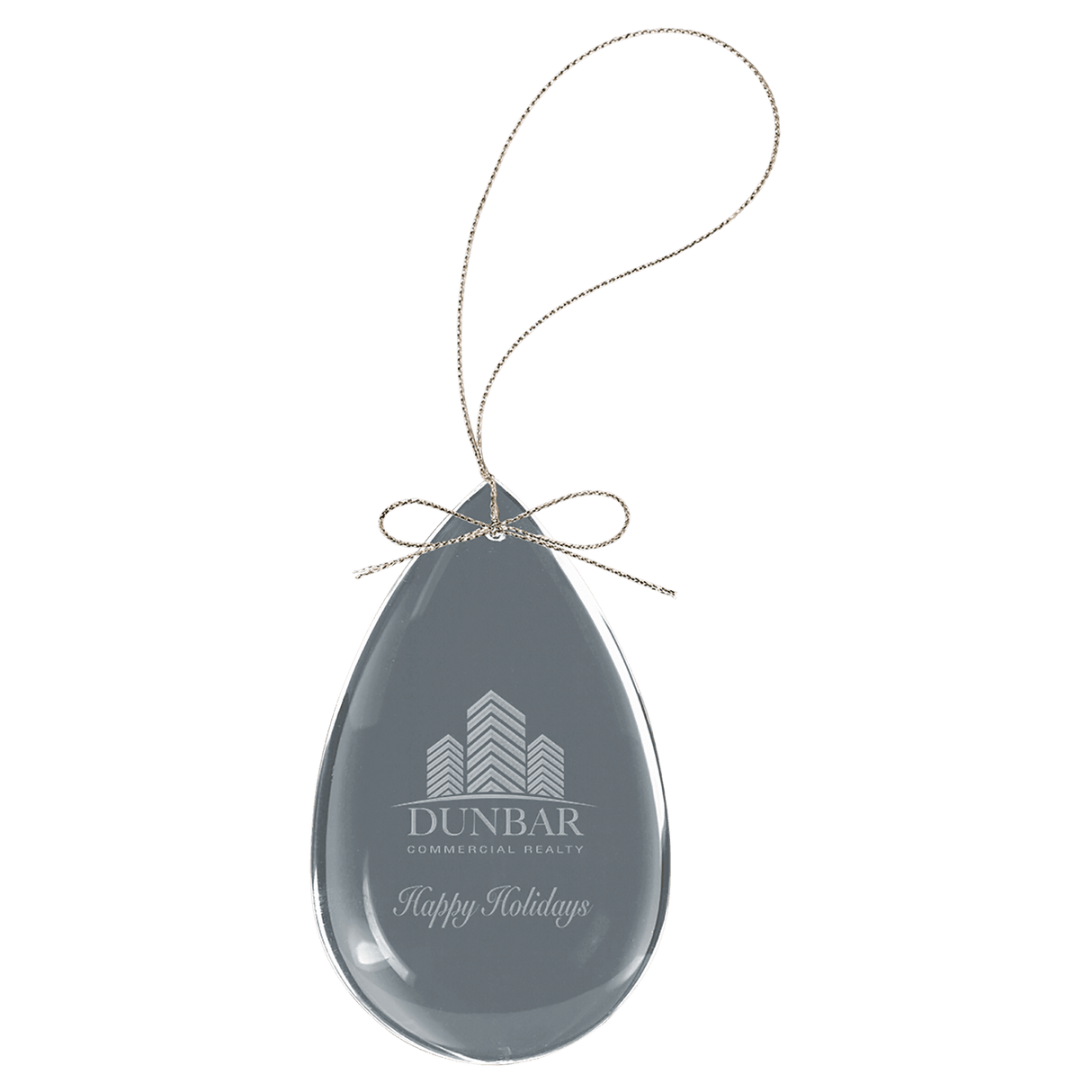 3" Crystal Teardrop Ornament