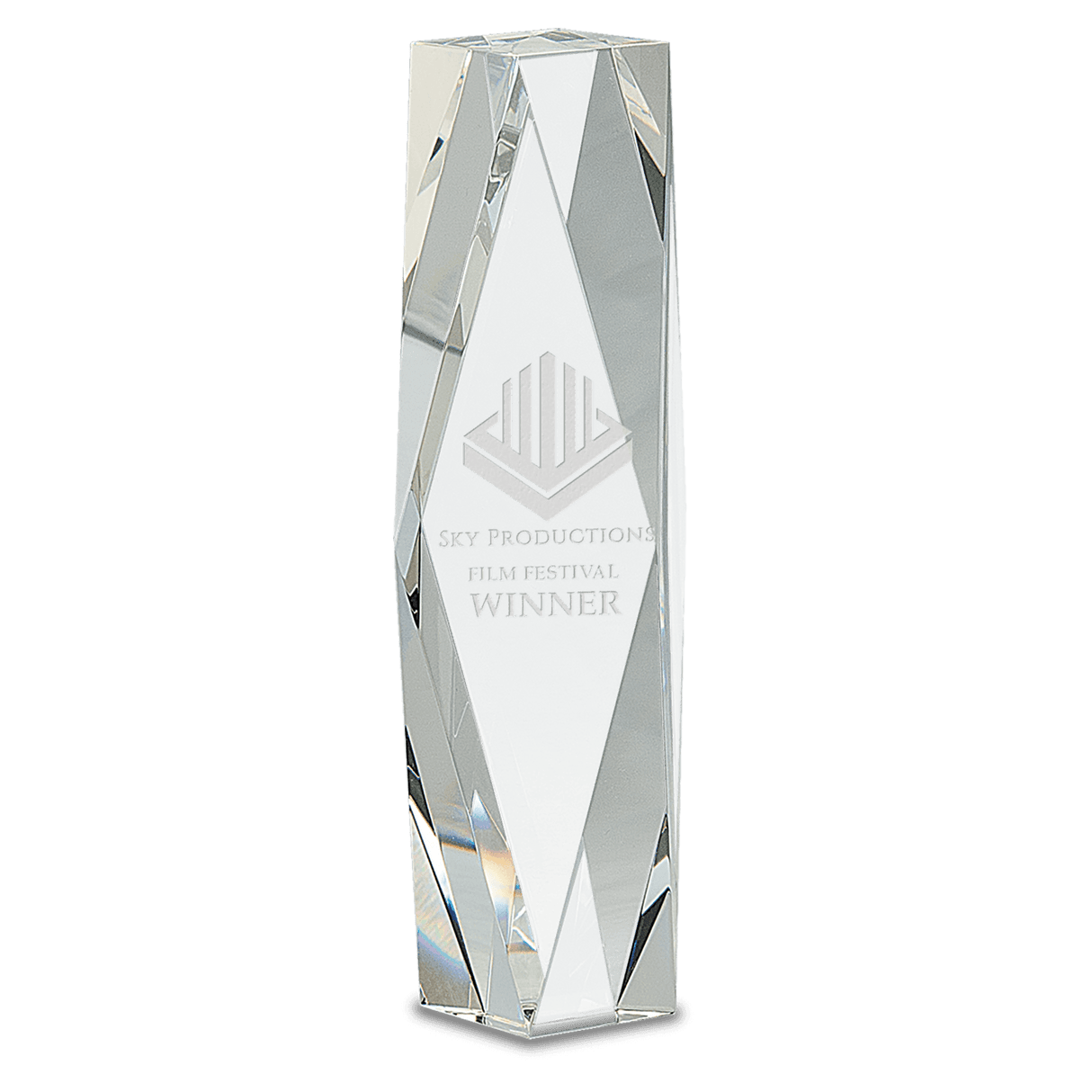 10" Clear Crystal Facet Tower