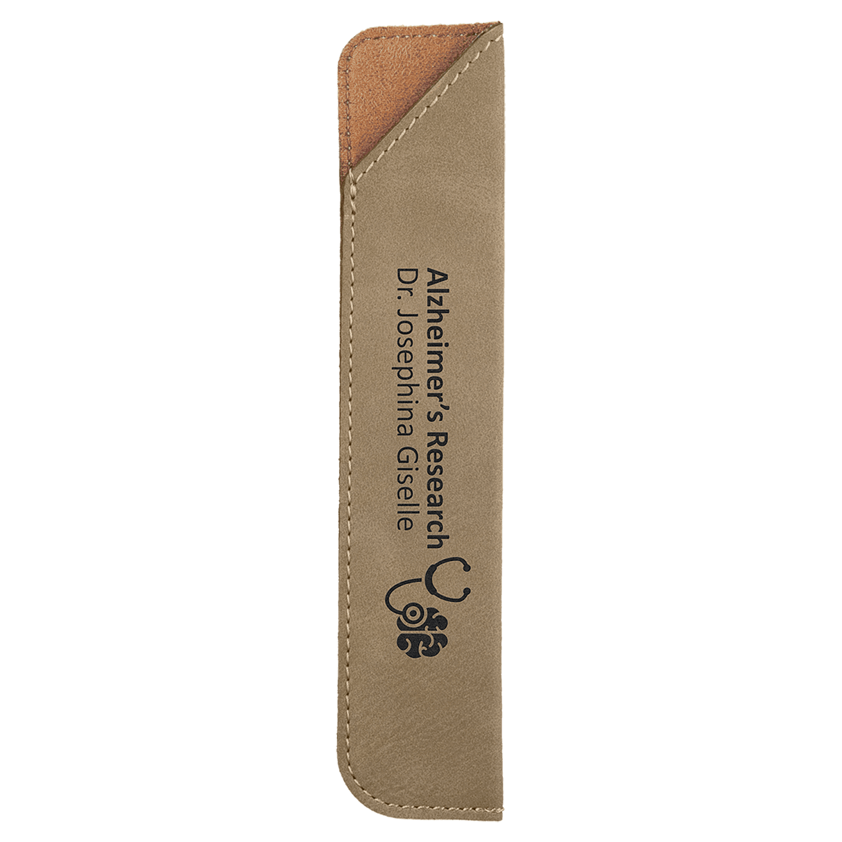Light Brown 6 1/4" Laserable Leatherette Pen Sleeve