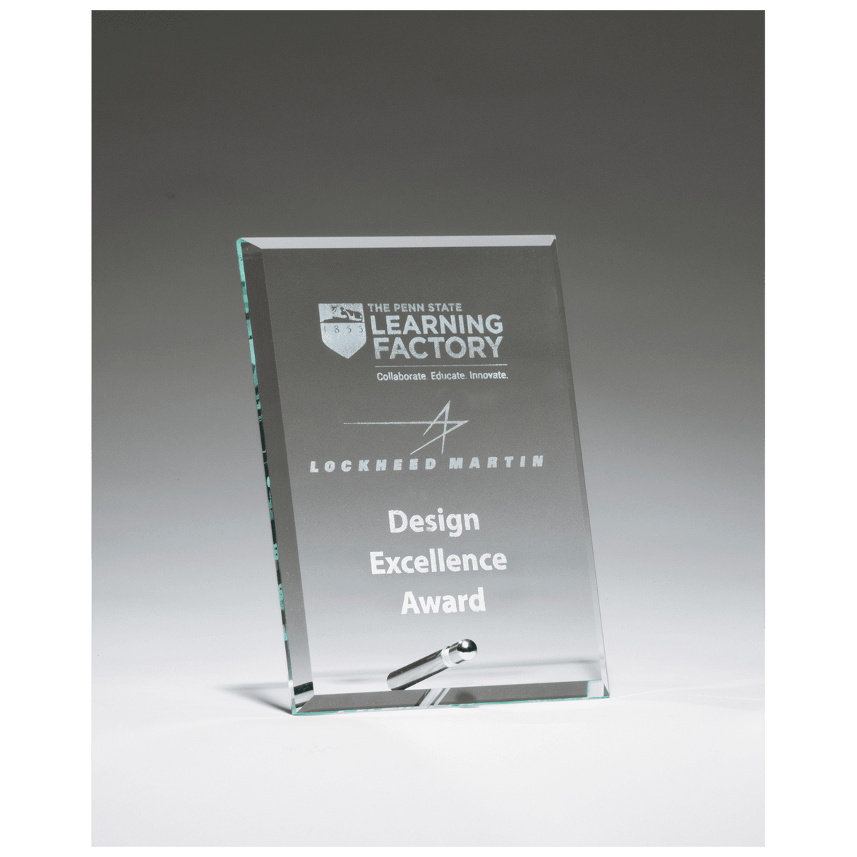 Clear Glass Award with Silver 4" x 6" Plated Easel Post