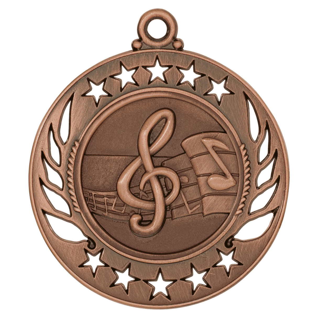 Antique Bronze 2 1/4" Music Galaxy Medal