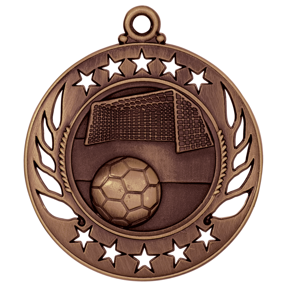 Antique Bronze 2 1/4" Soccer Galaxy Medal