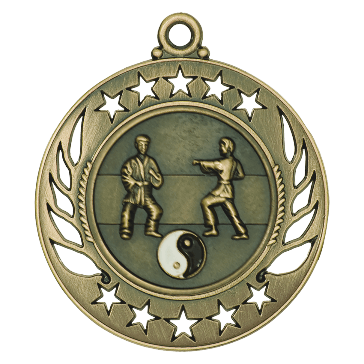 Antique Gold 2 1/4" Martial Arts Galaxy Medal