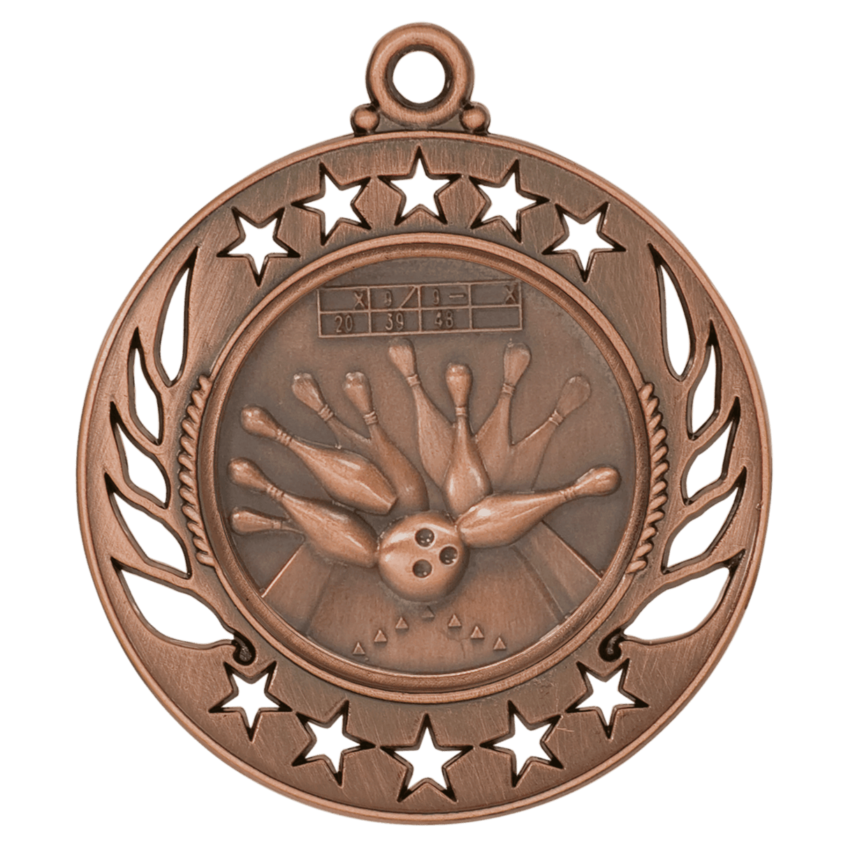 Antique Bronze 2 1/4" Bowling Galaxy Medal