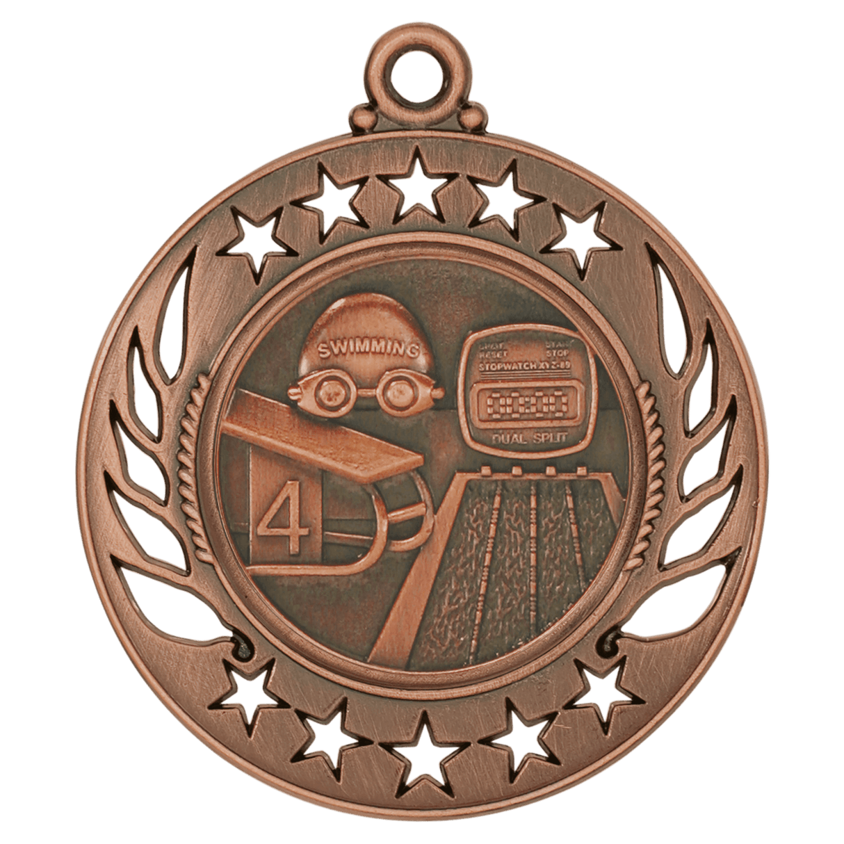 2 1/4" Swimming Galaxy Medal