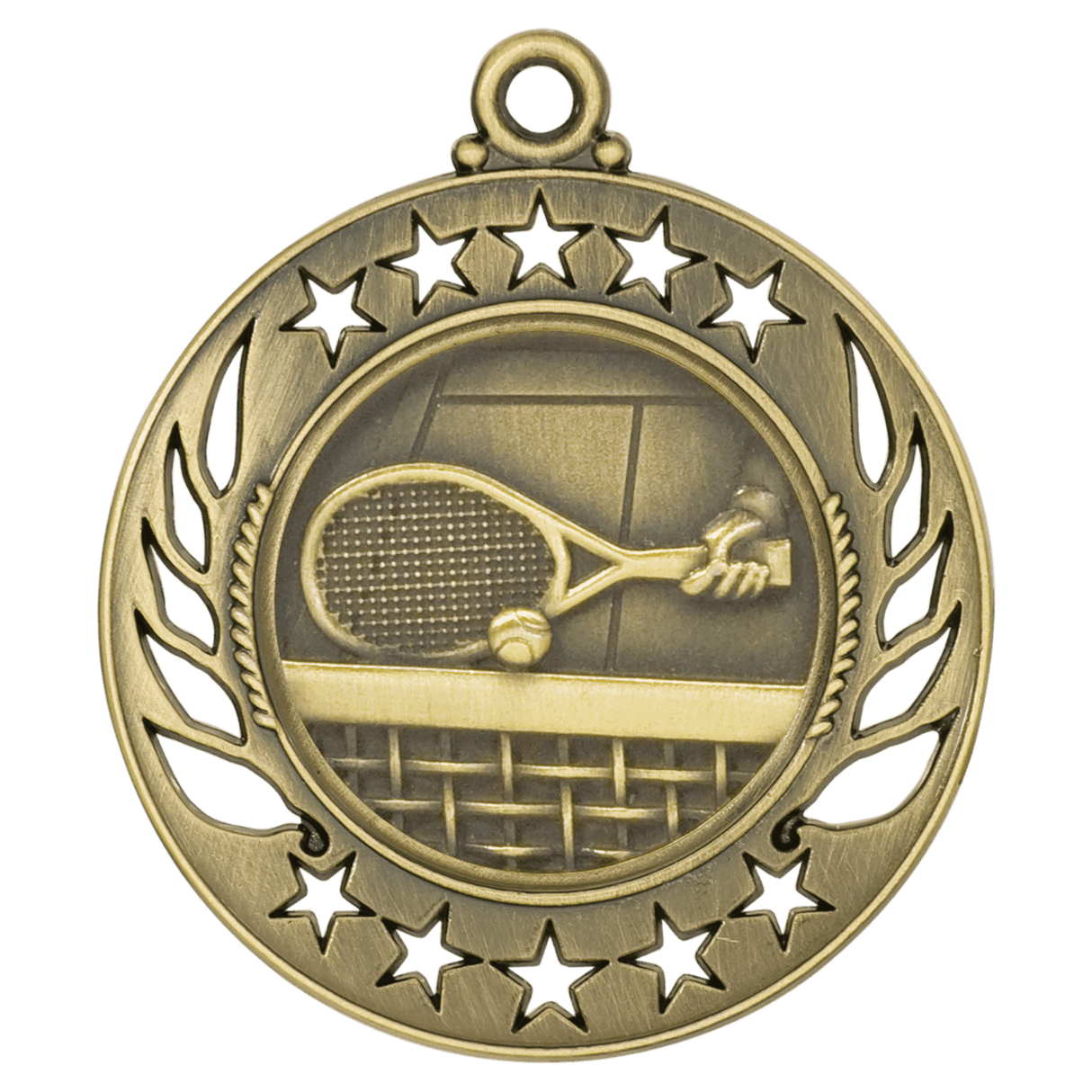Antique Gold 2 1/4" Tennis Galaxy Medal