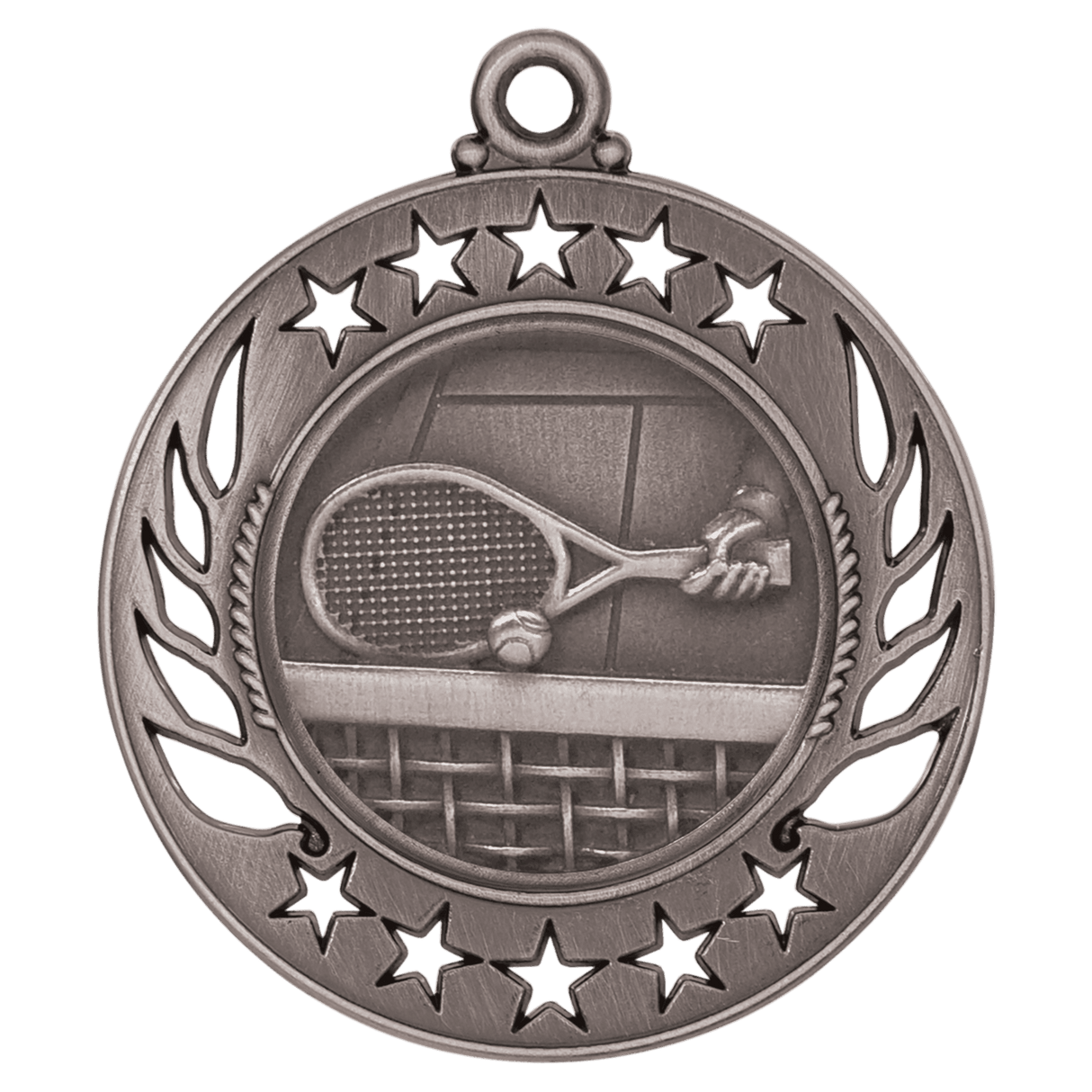 Antique Silver 2 1/4" Tennis Galaxy Medal