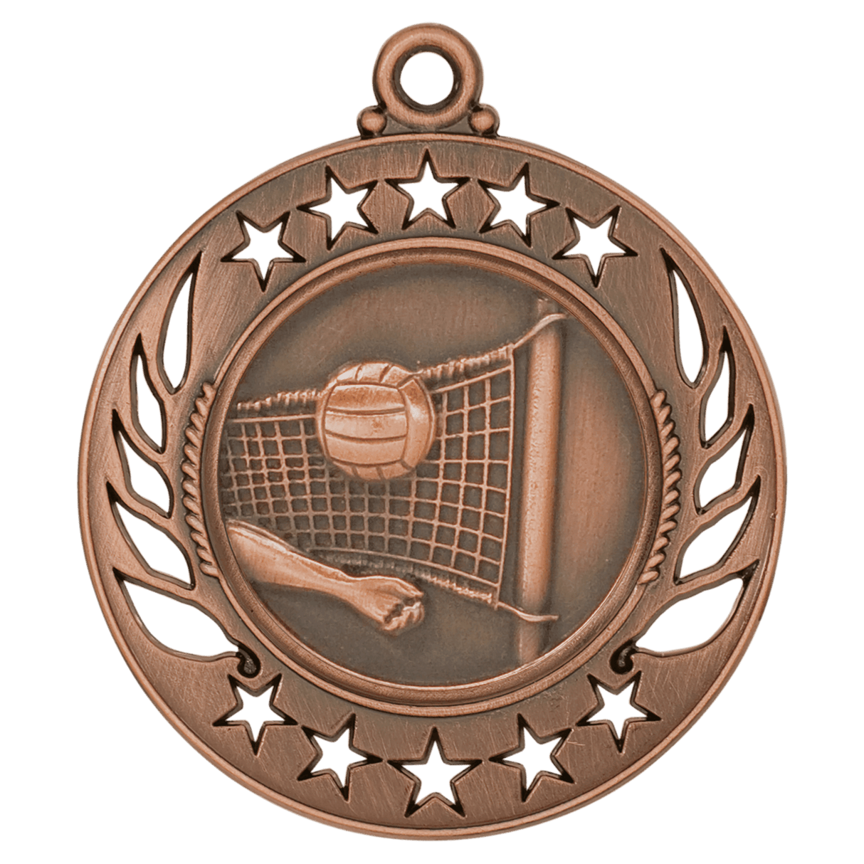Antique Bronze 2 1/4" Volleyball Galaxy Medal