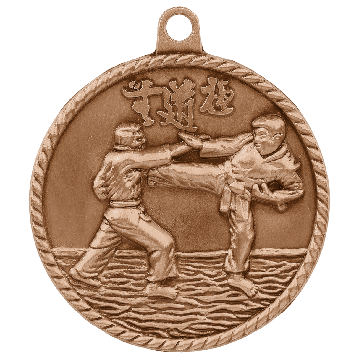Antique Bronze 2" Martial Arts High Relief Medal