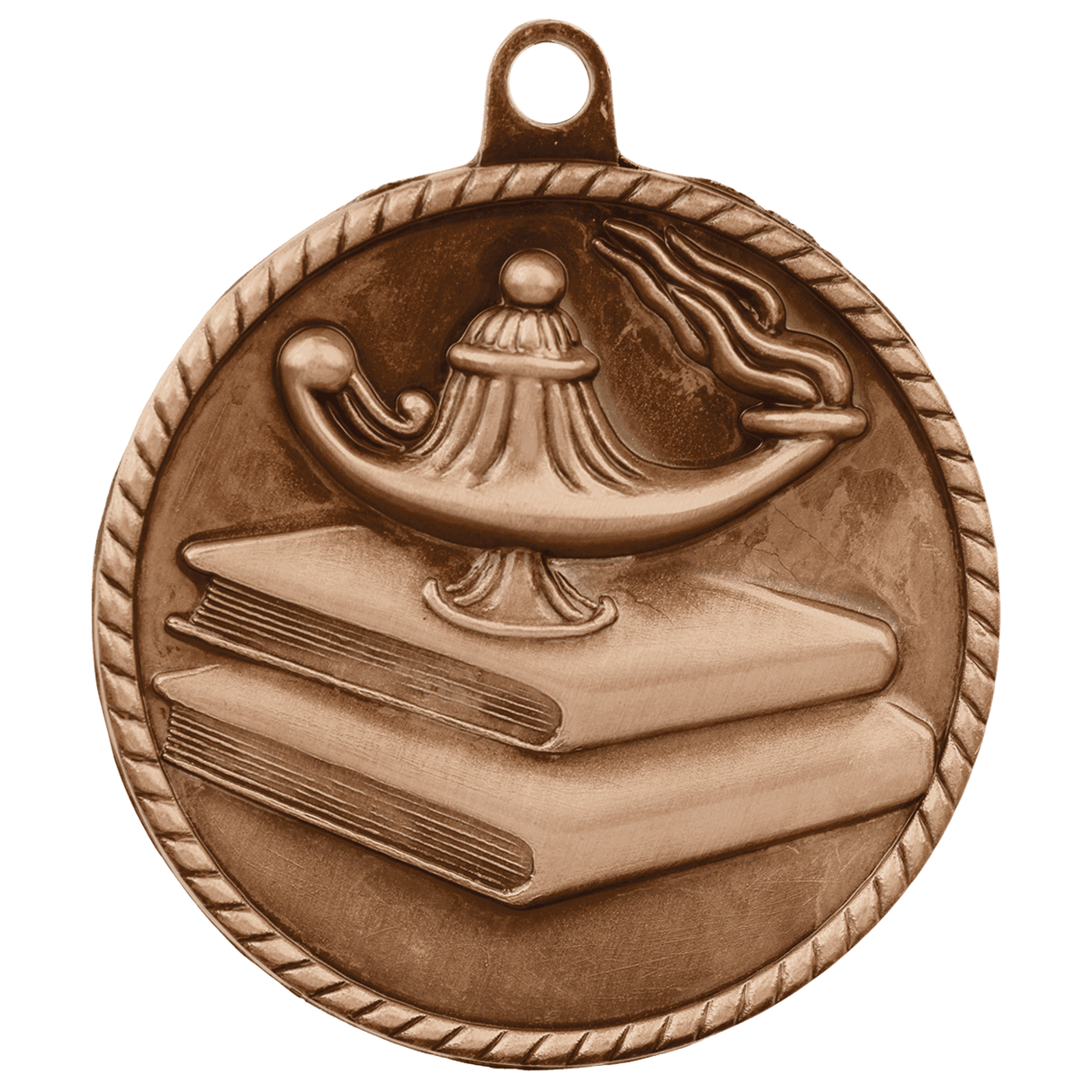 2" Lamp of Knowledge High Relief Medal