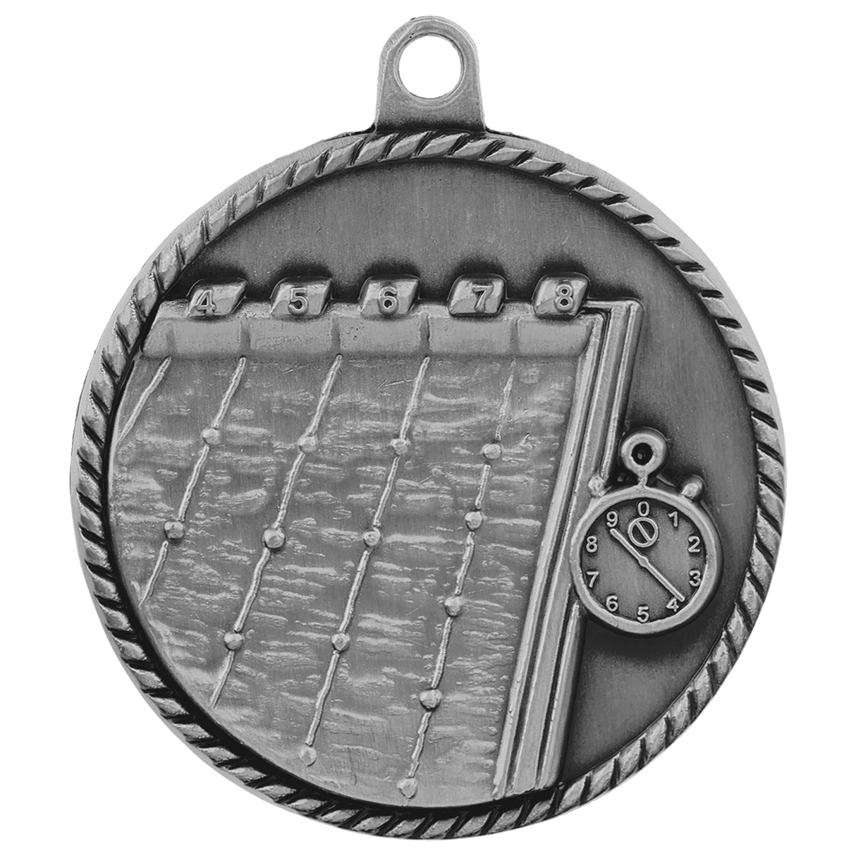 Antique Silver 2" Swimming High Relief Medal