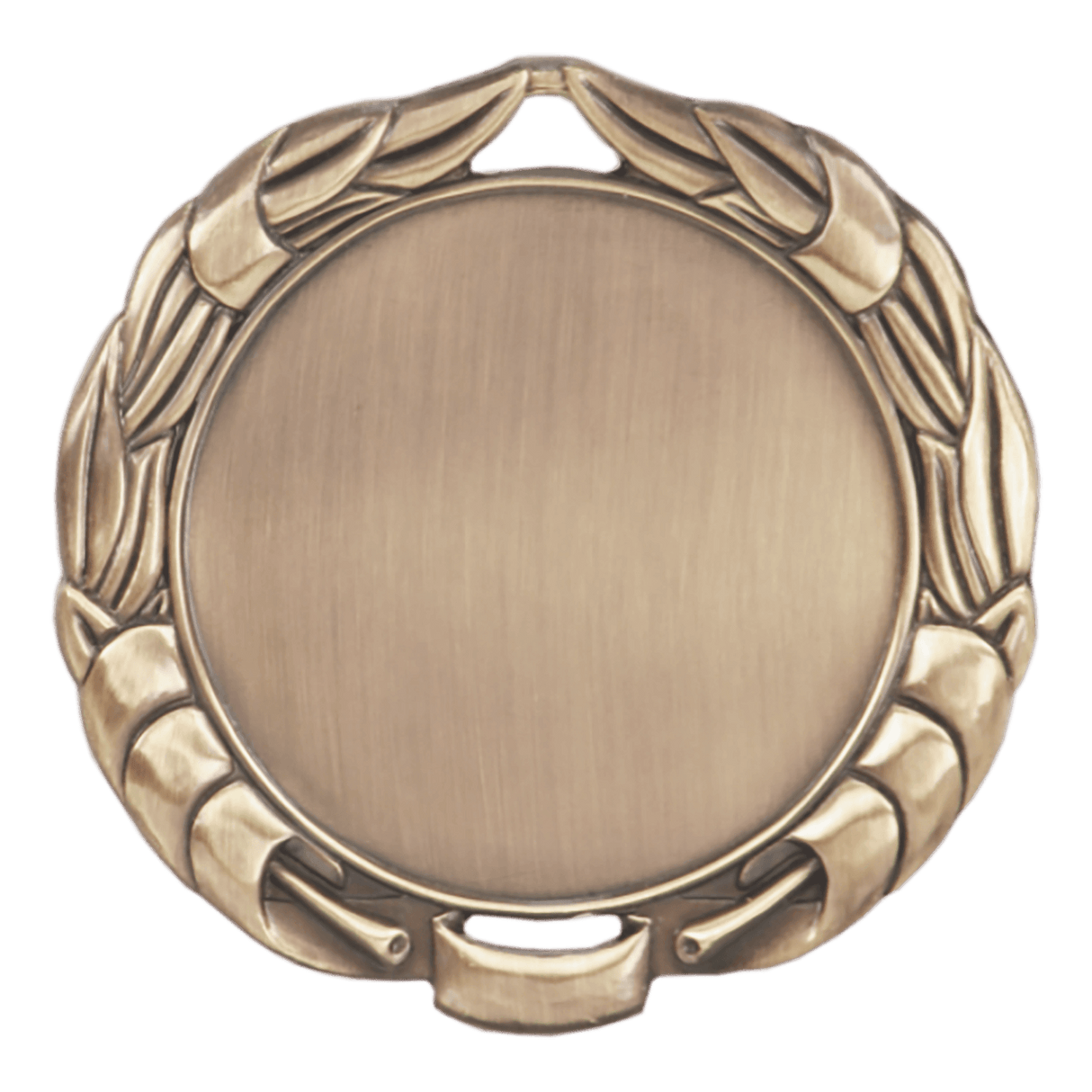 Antique Gold 2 3/4" Wreath 2" Insert Holder Medal (double sided)