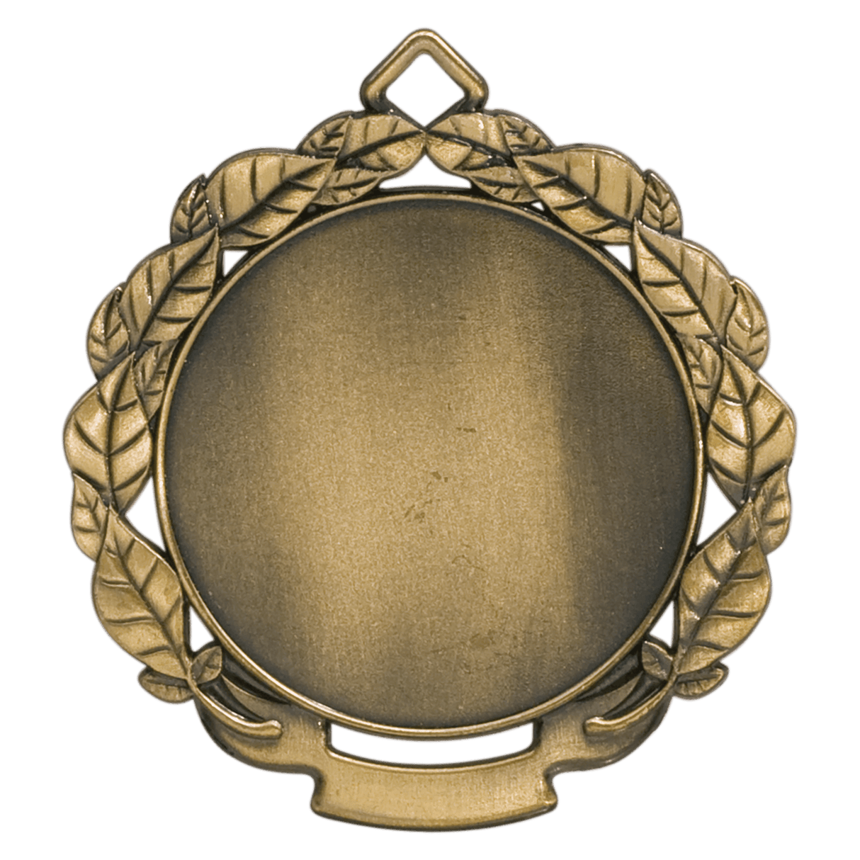Antique Gold 2 3/4" Leaf 2" Insert Holder Medal