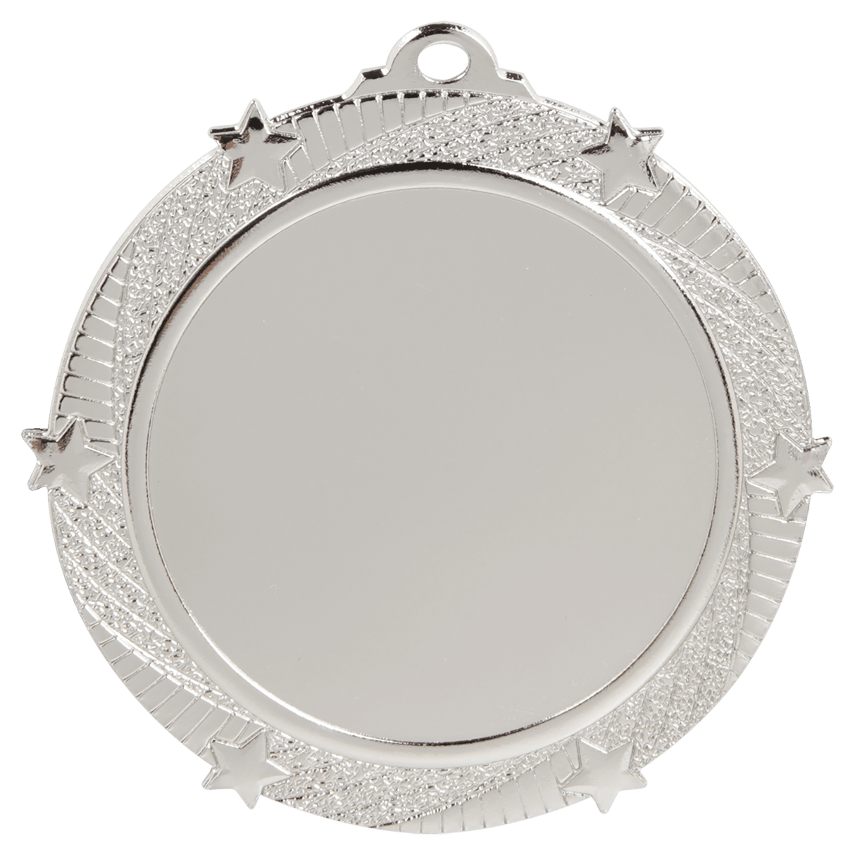 Bright Silver 2 3/4" 6-Star 2" Insert Medal Holder